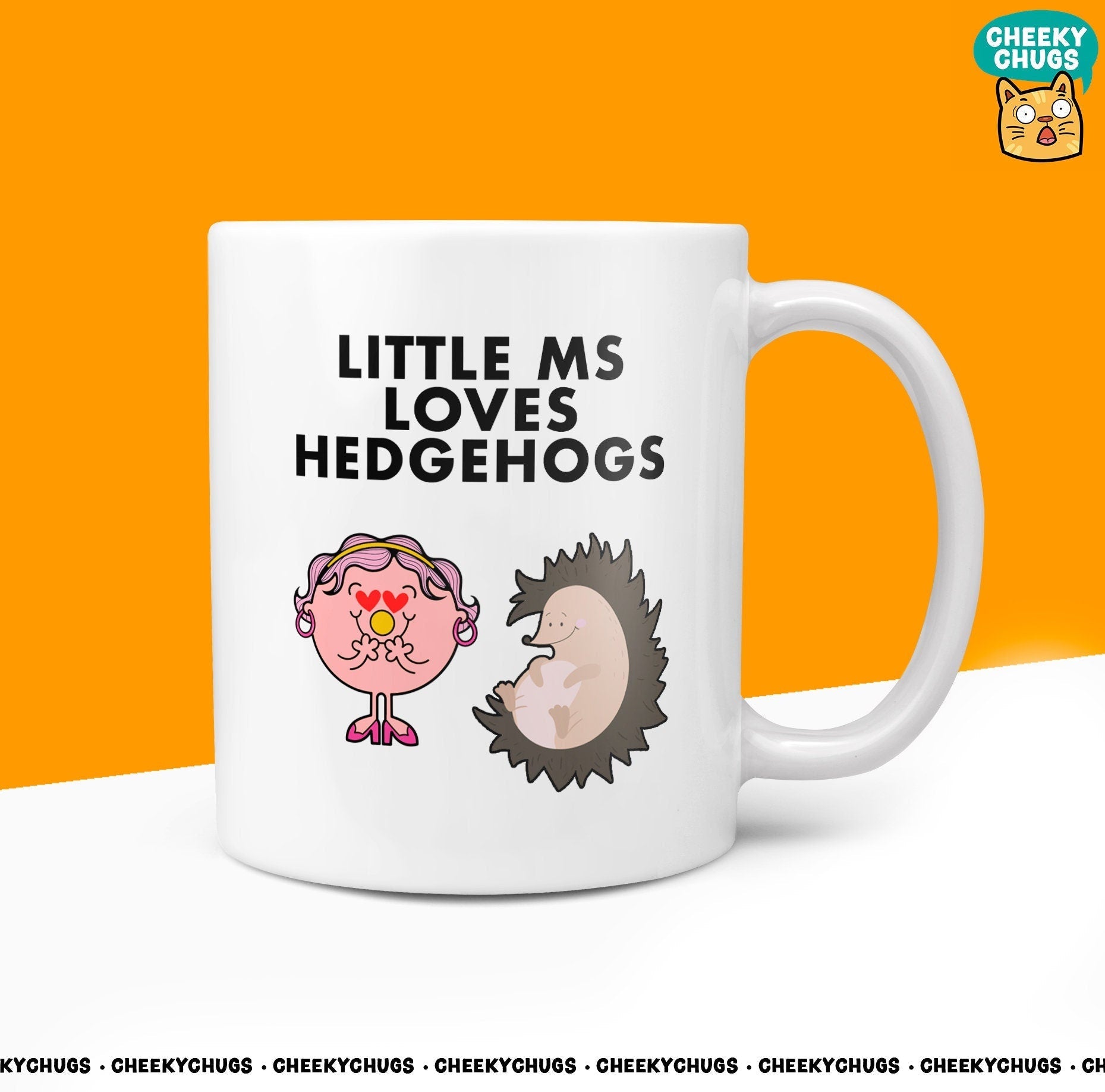 Novelty Little MS LOVES HEDGEHOGS 10oz Coffee Mug - Funny Miss Female Cup For Christmas Birthday Gift Present Friend Garden Coffee Mugs - CheekyChugs