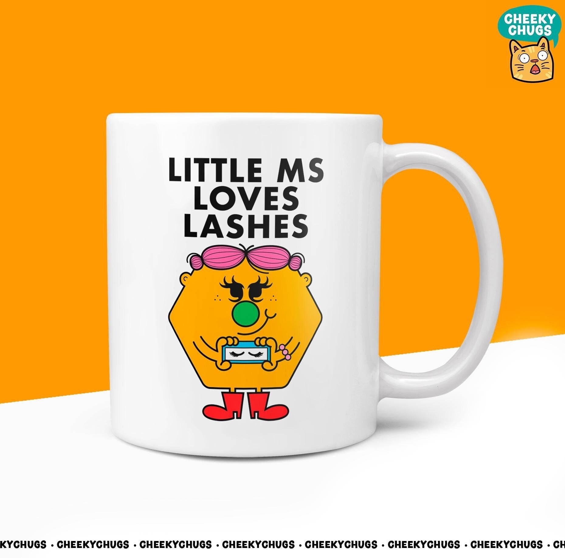 Novelty Little MS LOVES LASHES Mug Funny Women's Miss Her Gift Secret Santa Present Ceramic Novelty Parody Birthday Christmas Coffee Tea Cup - CheekyChugs