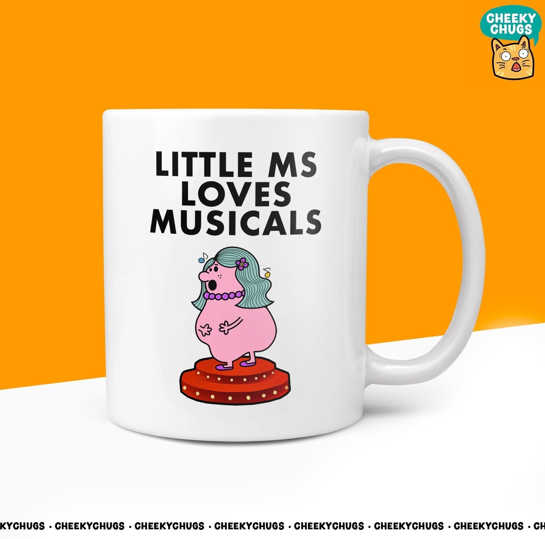 Novelty Little MS LOVES MUSICALS 10oz Coffee Mug - Funny Gift Ideas For Her Miss Women Wicked Les Mis Office Birthday Christmas Gifts - CheekyChugs