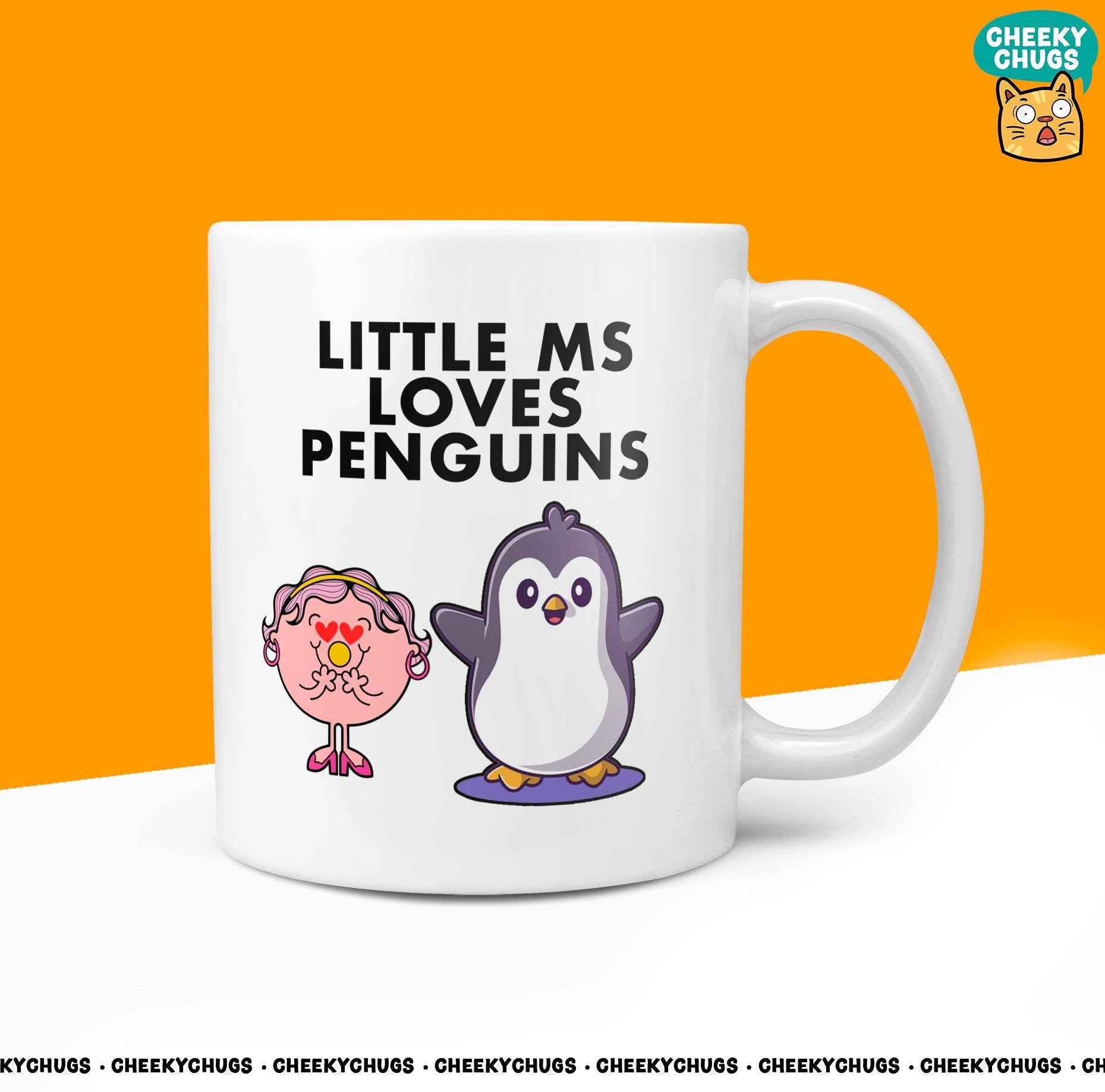 Novelty Little MS LOVES PENGUINS 10oz Coffee Mug - Funny Miss Female Cup For Christmas Birthday Gift Present Friend Coffee Mugs - CheekyChugs