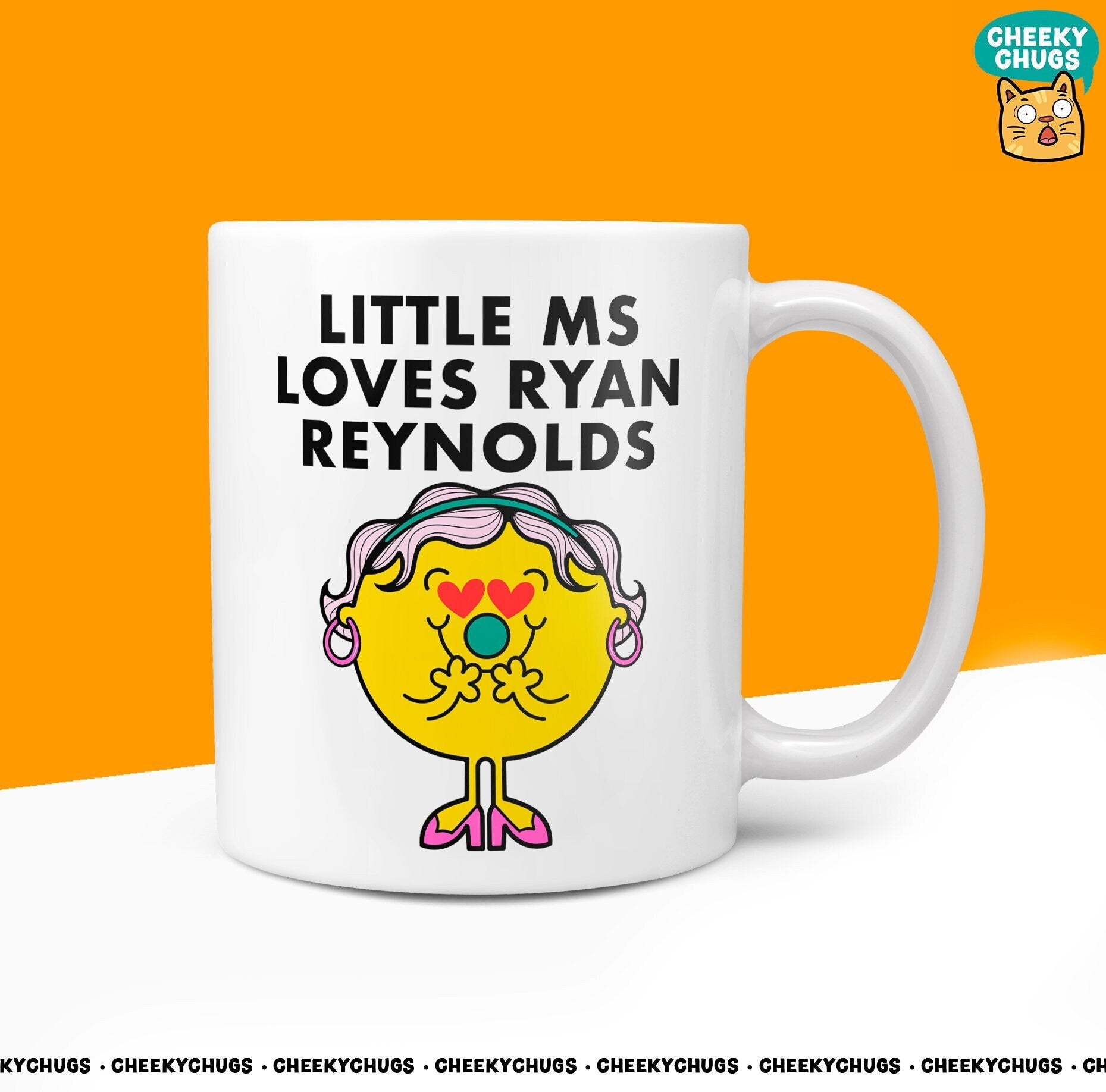 Novelty Little Ms LOVES RYAN REYNOLDS Mug Funny Miss Women Her Gift Present Gifts Work Girls Office Birthday Christmas 10oz Coffee Tea Cup - CheekyChugs