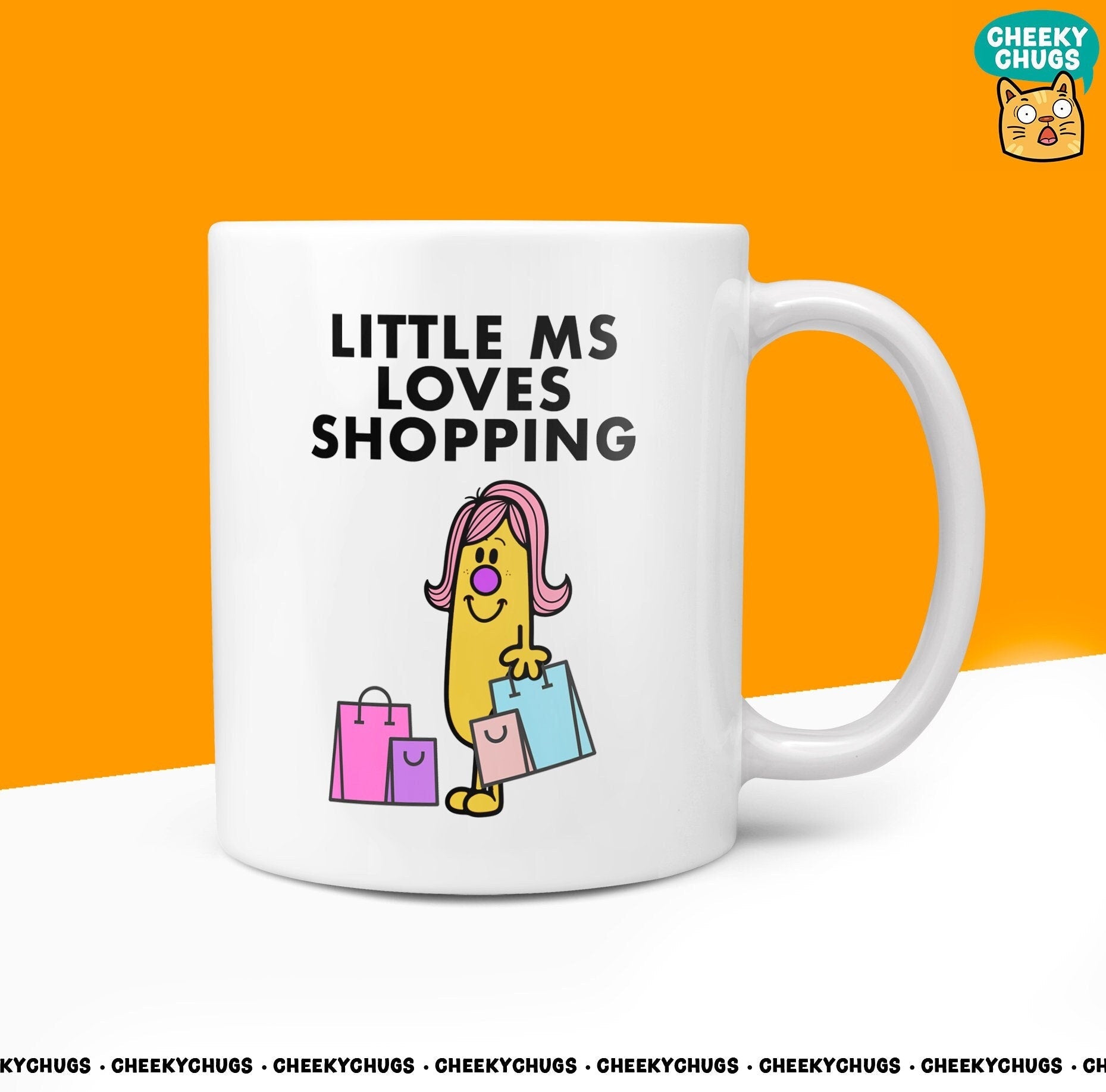Novelty Little MS LOVES SHOPPING 10oz Coffee Mug - Funny Miss Female Cup For Christmas Birthday Gift Present Friend Shopper Coffee Mugs - CheekyChugs
