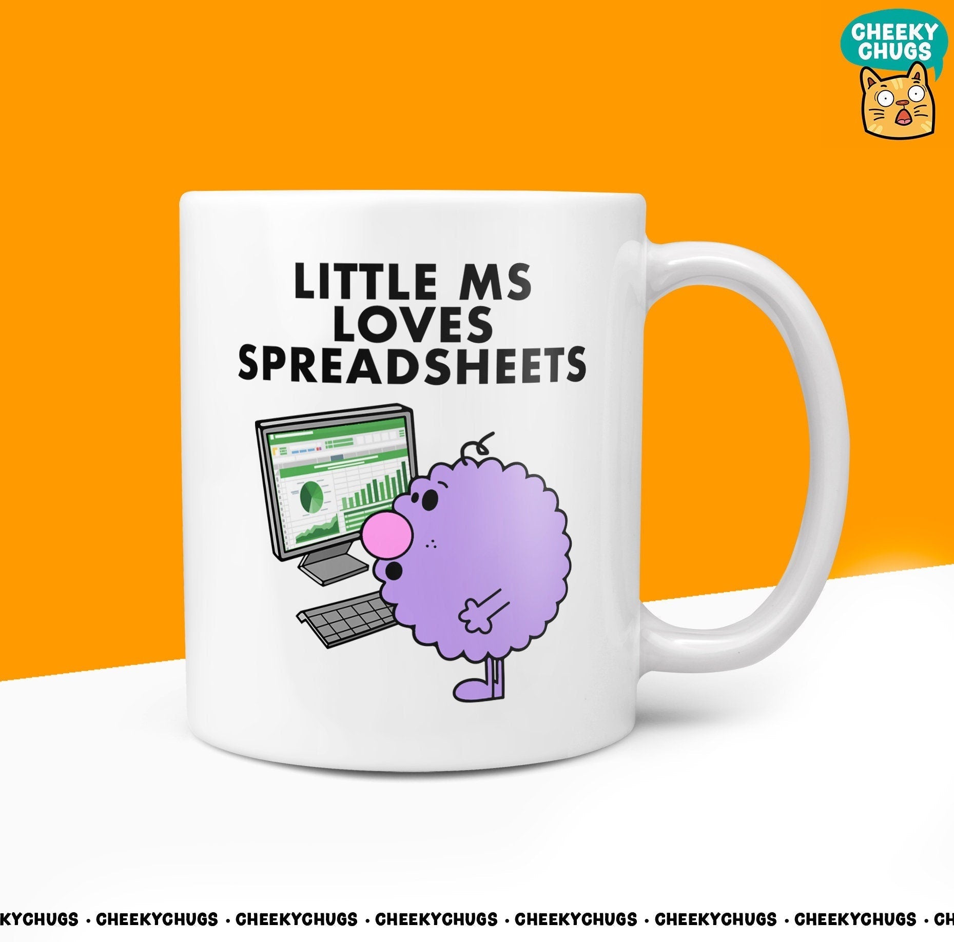 Novelty Little MS LOVES SPREADSHEETS 10oz Coffee Mug - Funny Miss Female Cup For Christmas Birthday Gift Present Friend Excel Coffee Mugs - CheekyChugs