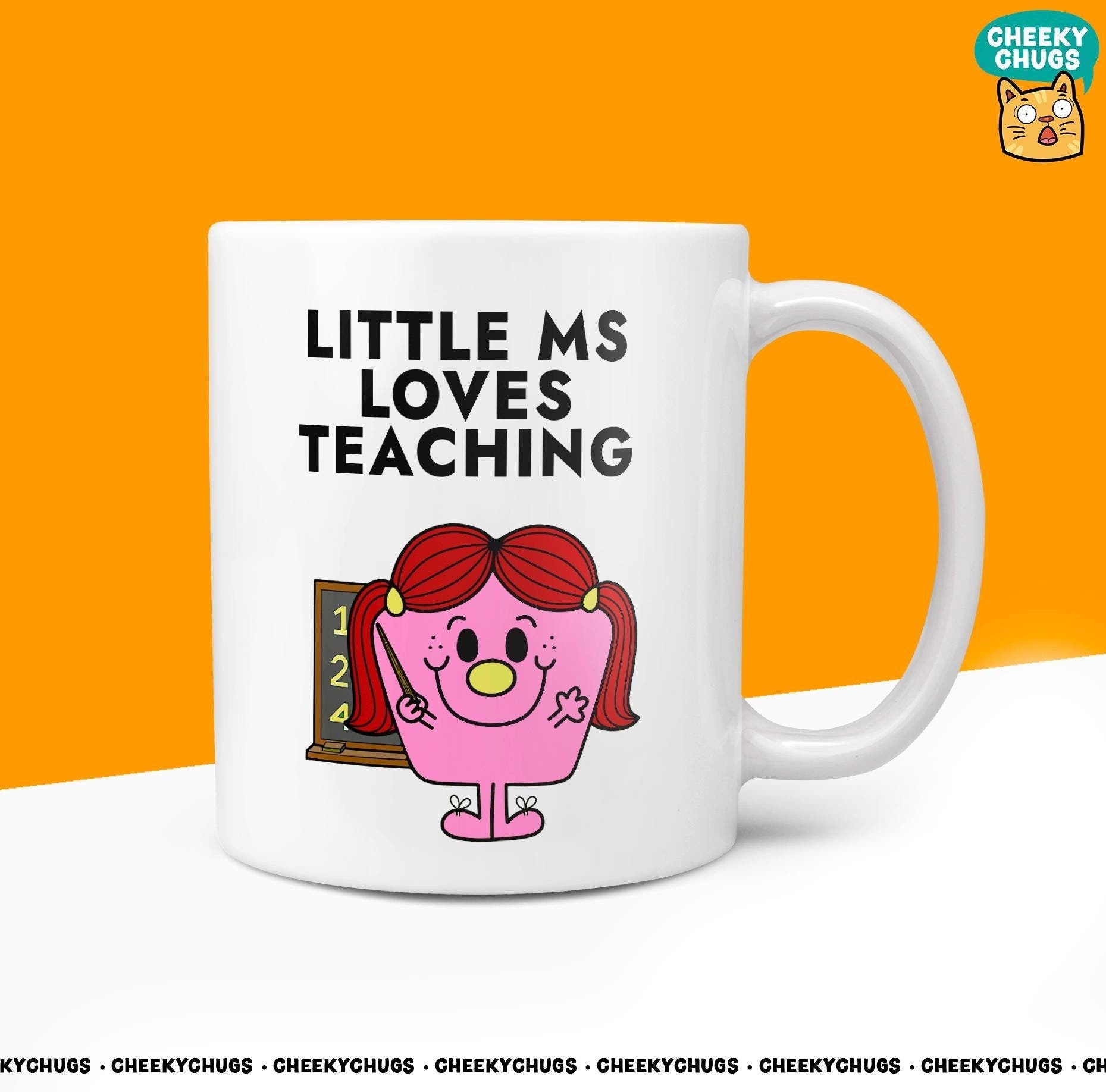 Novelty Little MS LOVES TEACHING Mug Funny Women's Miss Her Gift Secret Santa Present Ceramic Novelty Parody Birthday Christmas Tea Cup - CheekyChugs