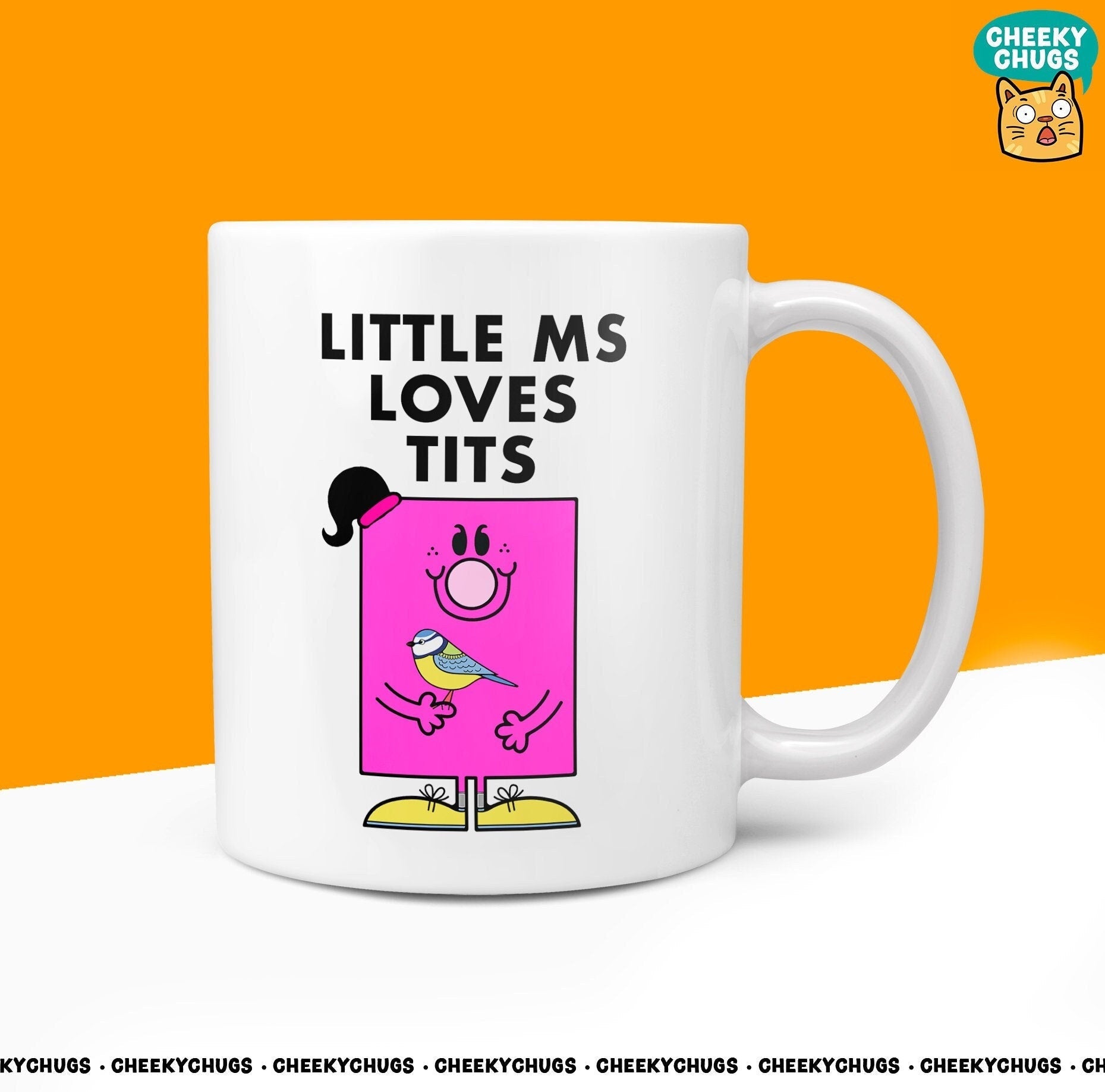 Novelty LITTLE Ms LOVES TITS Mug Funny Women's Miss Her Gift Secret Santa Present Ceramic Novelty Birthday Christmas 10oz Coffee Cup - CheekyChugs