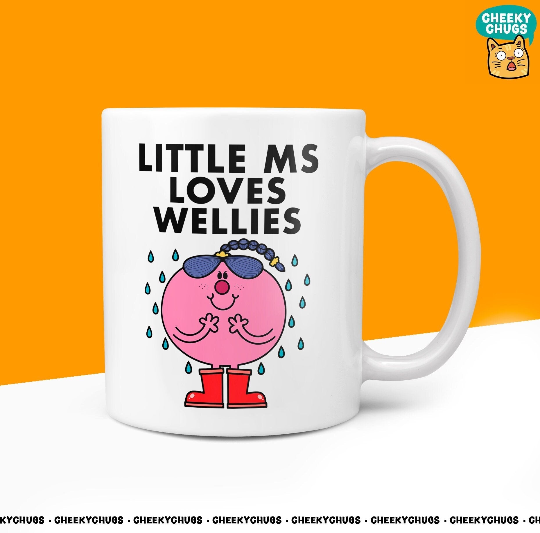 Novelty Little Ms LOVES WELLIES Mug Funny Miss Women Gift Secret Santa Present Ceramic Novelty Office Birthday Christmas 10oz Coffee Tea Cup - CheekyChugs