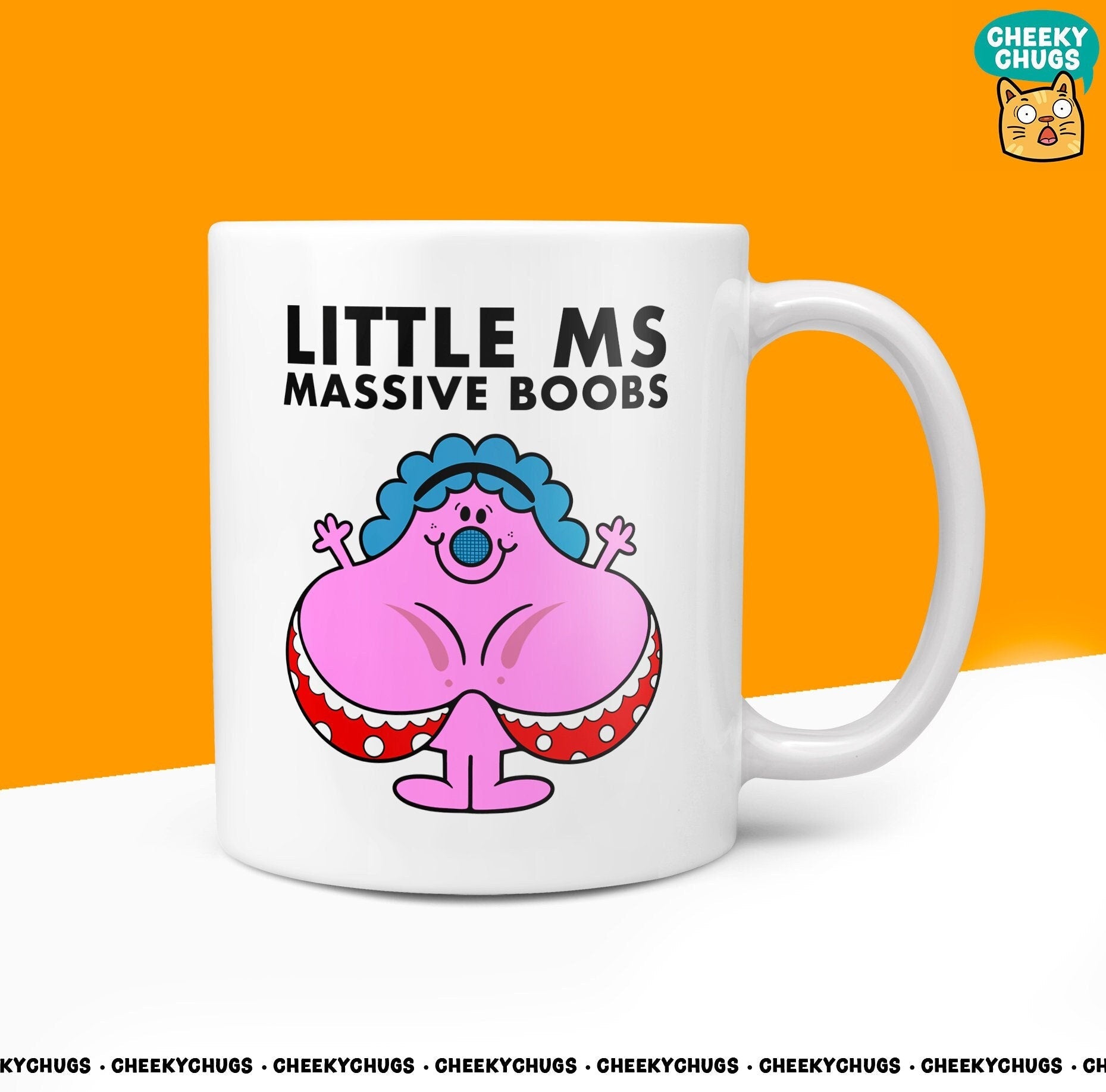 Novelty Little Ms MASSIVE BOOBS 10oz Coffee Mug - Funny Gifts For Big Breasted Friend Miss Office Work Secret Santa Gift Birthday Christmas - CheekyChugs