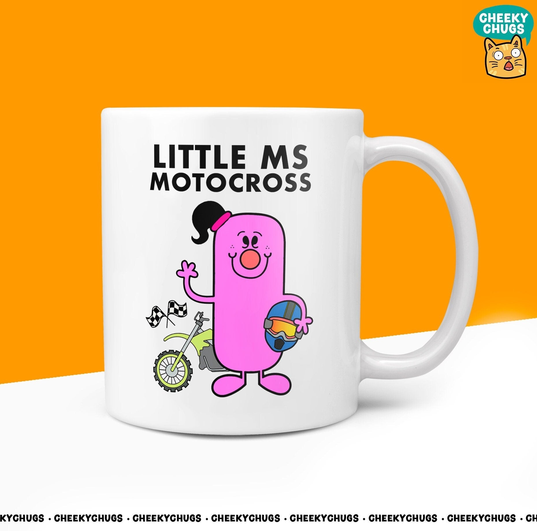 Novelty LITTLE Ms MOTOCROSS Mug Funny Women's Miss Her Gift Secret Santa Present Ceramic Novelty Birthday Christmas 10oz Coffee Cup - CheekyChugs