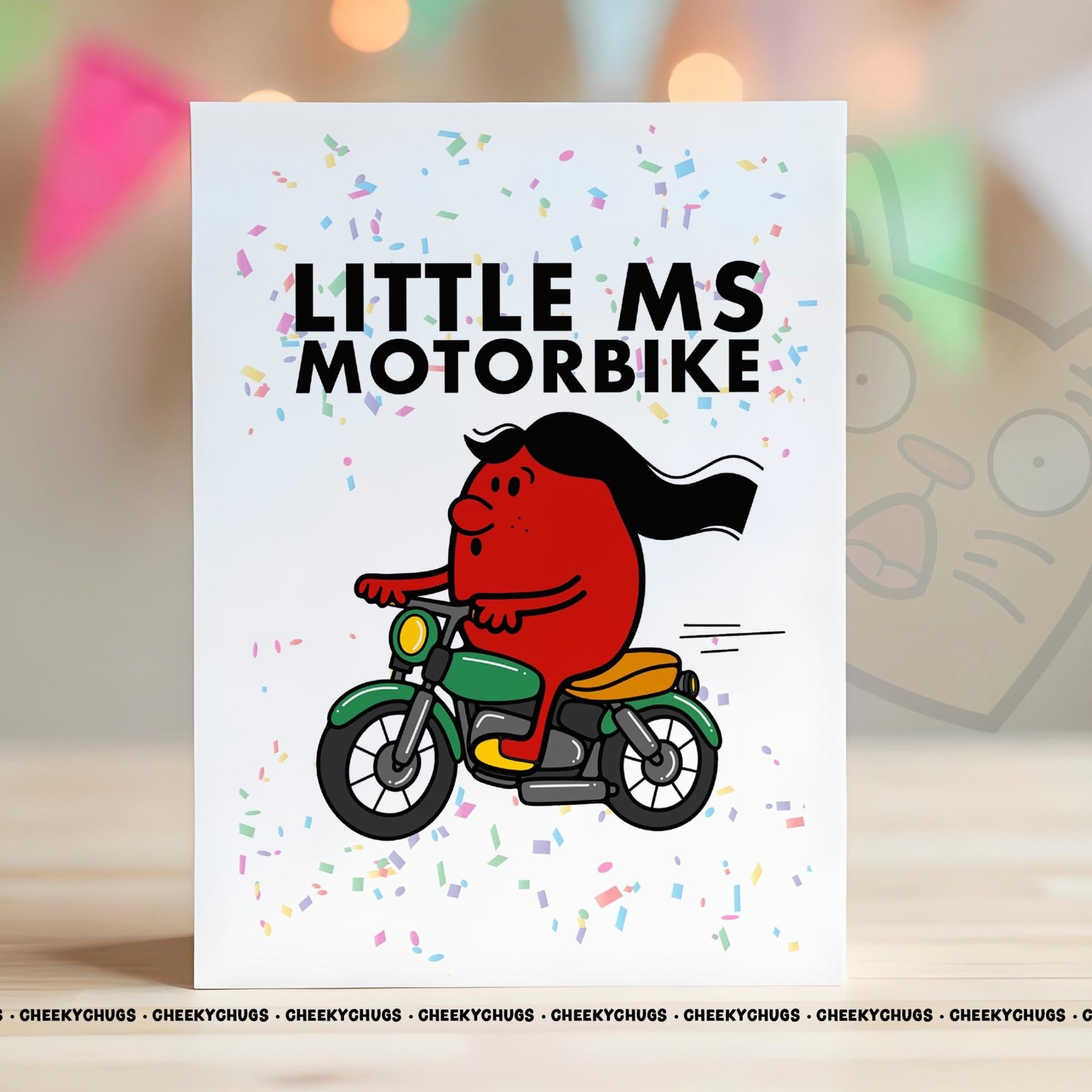 Novelty Little MS MOTORBIKE Greeting Card For Her Miss 21st 30th 40th 50th Friend Work Family Sister Birthday Christmas Card - CHUGS - 087 - CheekyChugs
