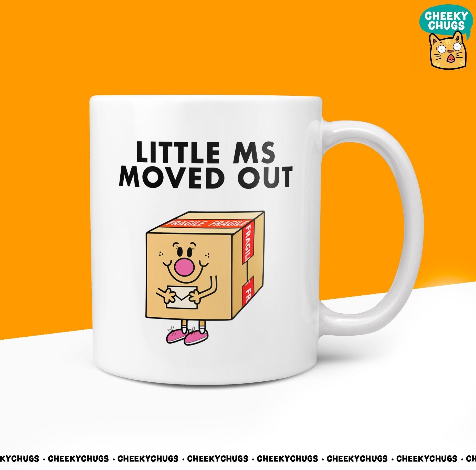 Novelty Little MS MOVED OUT 10oz Coffee Mug - Funny Miss Female Cup For Christmas Birthday Gift Present New Home Son Daughter Coffee Mugs - CheekyChugs