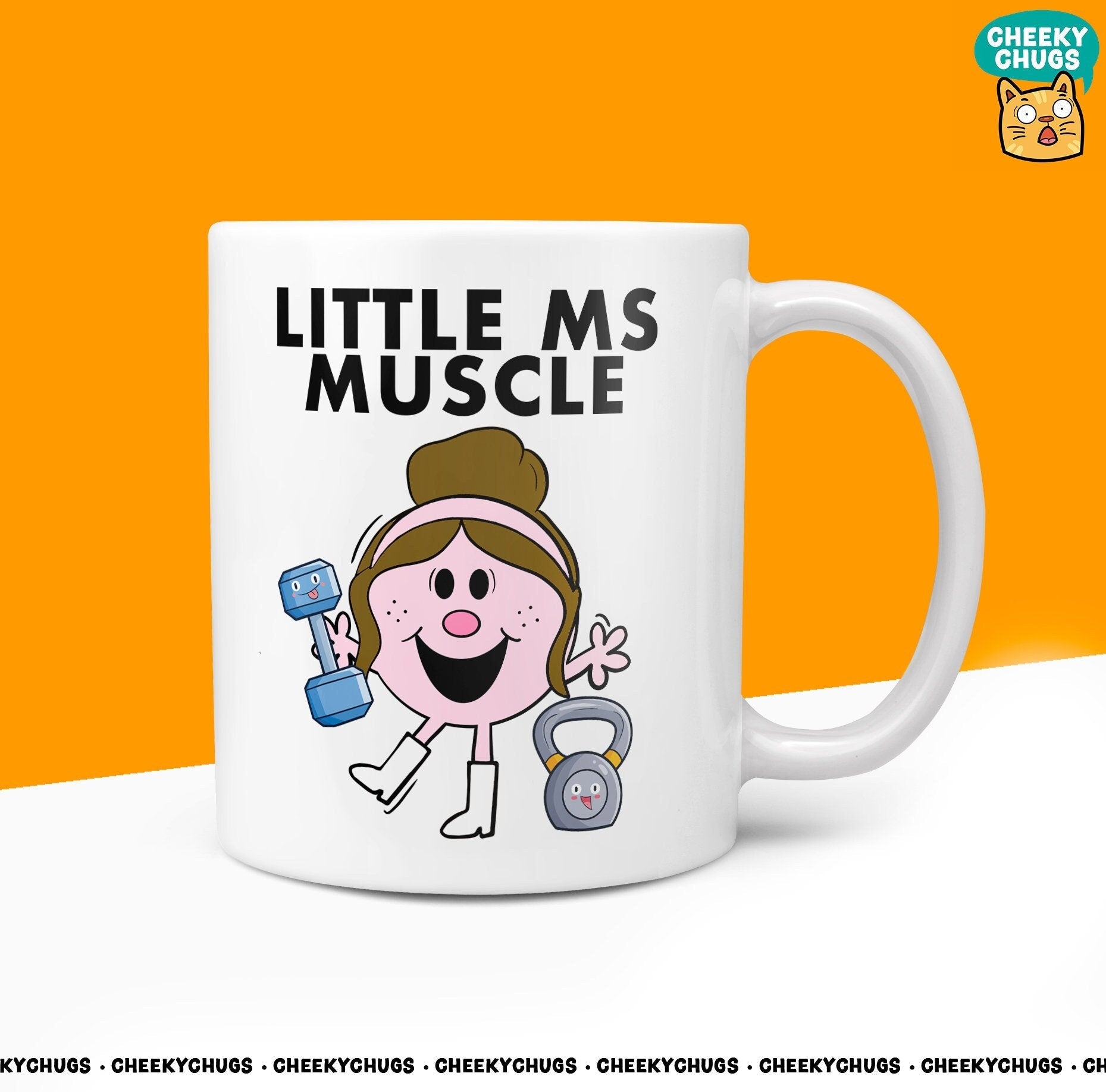Novelty Little Ms MUSCLE 10oz Coffee Mug - Gift For Her Female Gym Muscle Workout Gifts Birthday Christmas Gym Workout Present - CheekyChugs