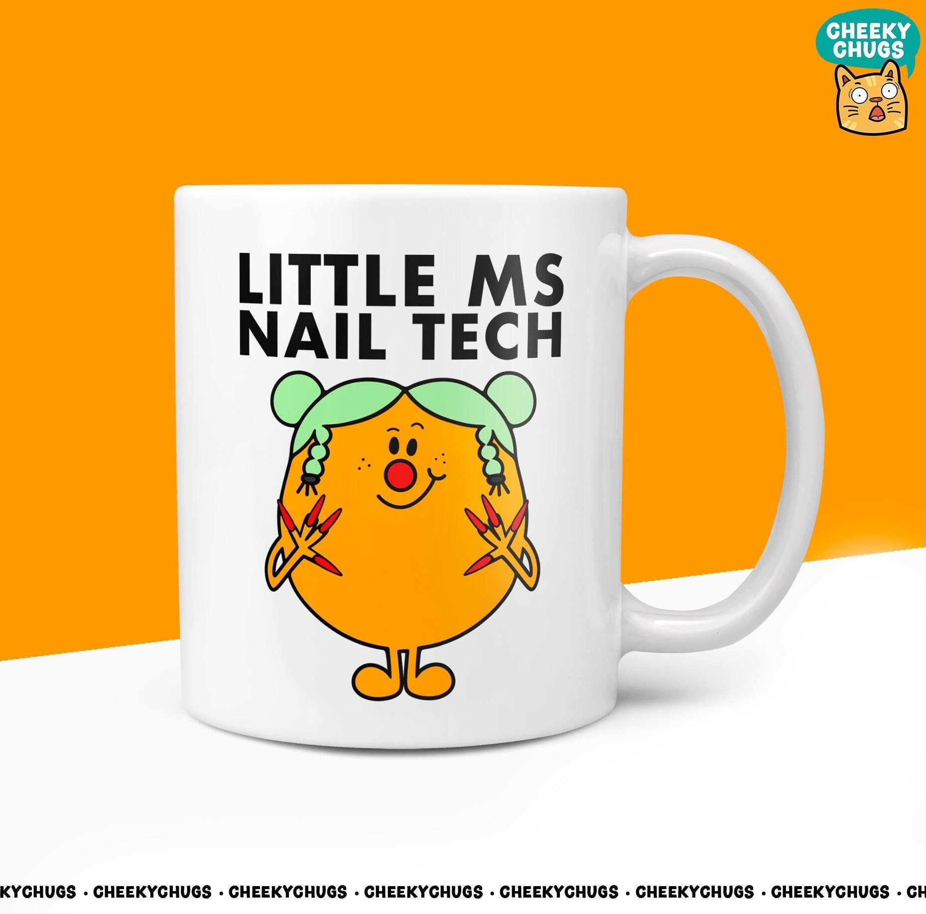 Novelty Little Ms NAIL TECH 10oz Coffee Mug - Gift For Her Miss Nail Tech Beautician Female Secret Santa Gifts Birthday Christmas Present - CheekyChugs