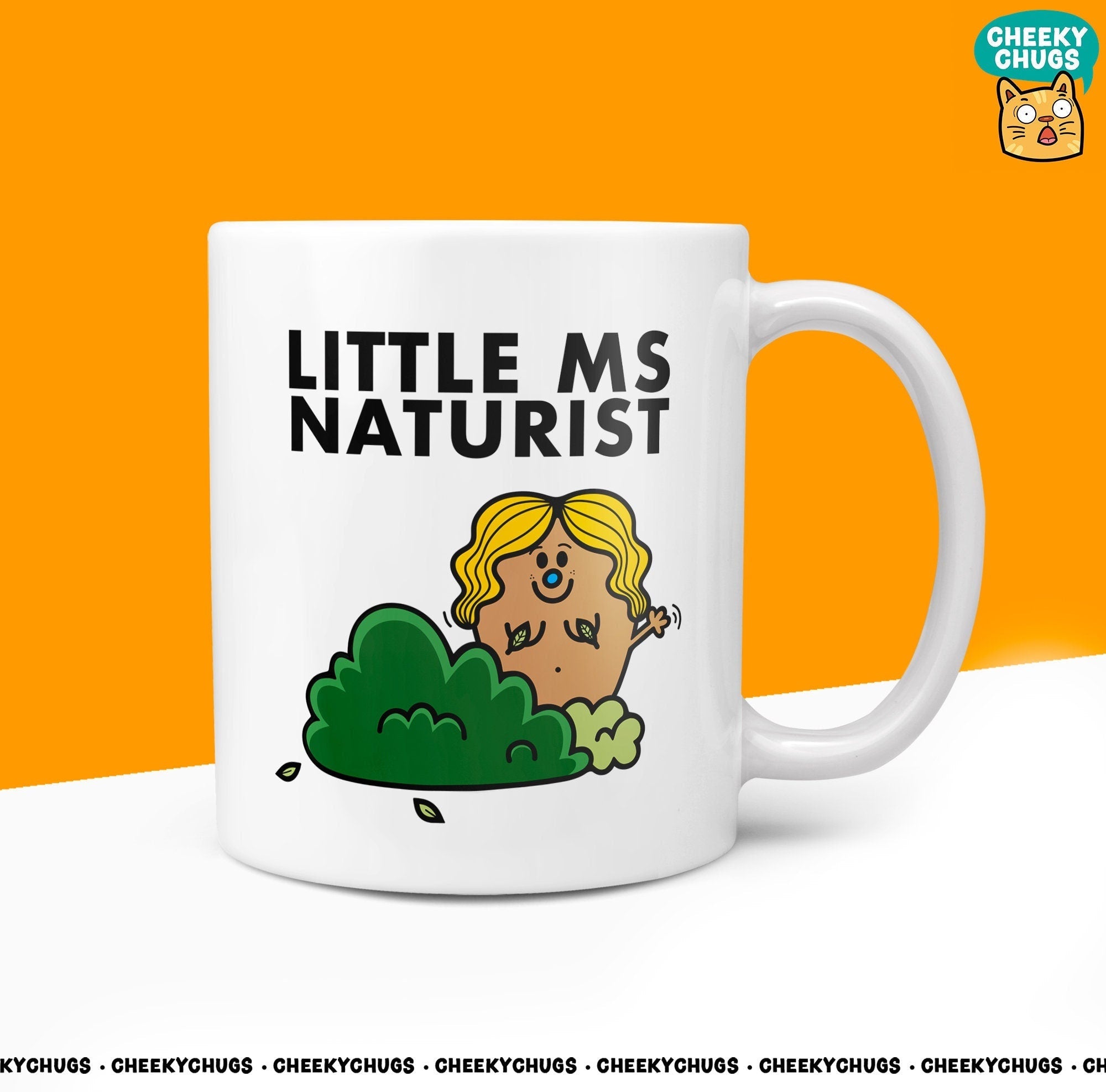 Novelty Little Ms NATURIST 10oz Coffee Mug - Gift for Nudist Lifestyle Novelty Natural Female Naturist Coffee Miss Gifts Cup - CheekyChugs