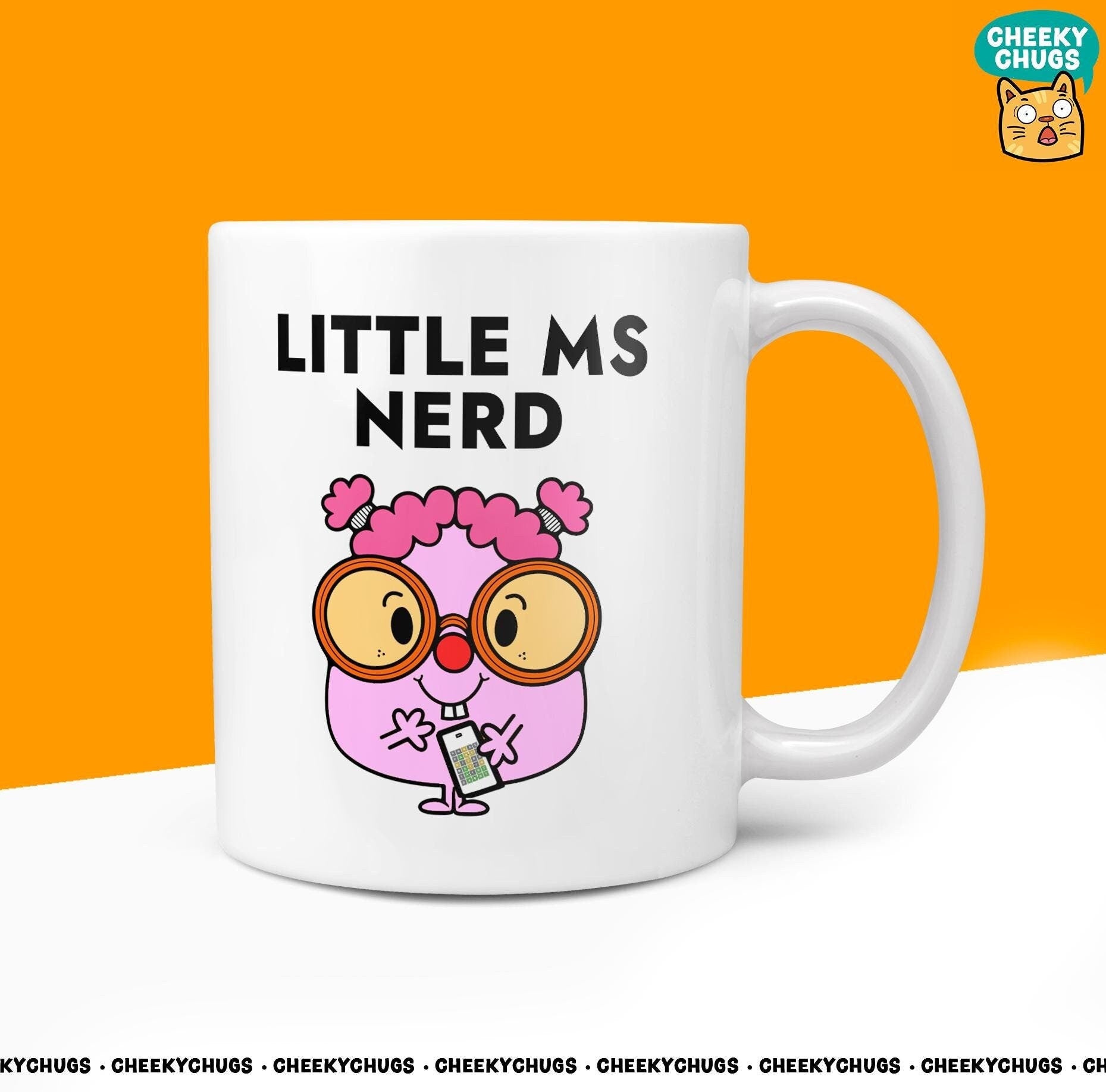 Novelty Little MS NERD 10oz Coffee Mug - Funny Miss Female Cup For Christmas Birthday Gift Present Friend Word Crossword Coffee Mugs - CheekyChugs