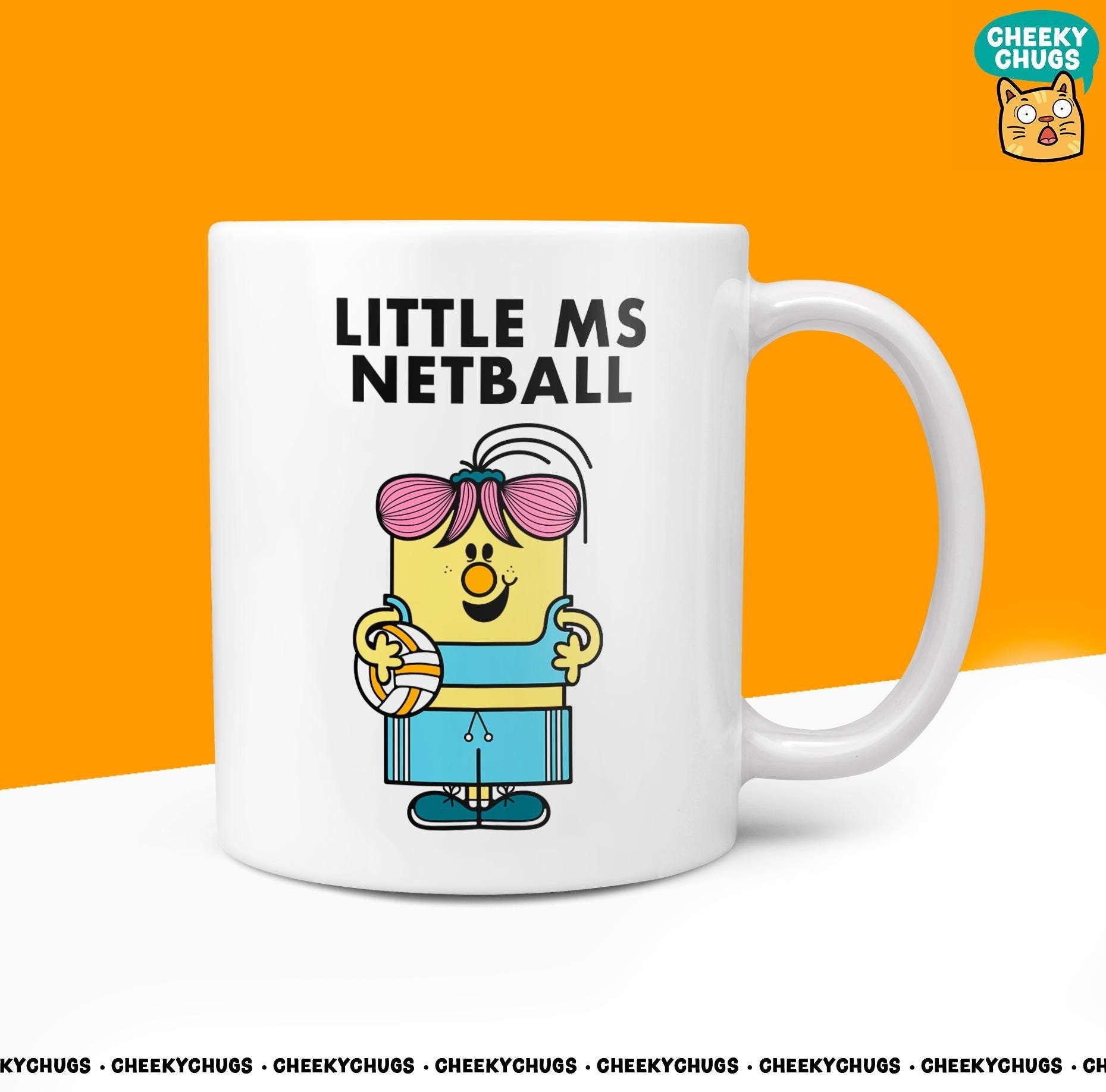 Novelty Little Ms NETBALL 10oz Coffee Mug - Netball Team Gifts For Her Miss Female Game Match Gift Birthday Christmas - CheekyChugs