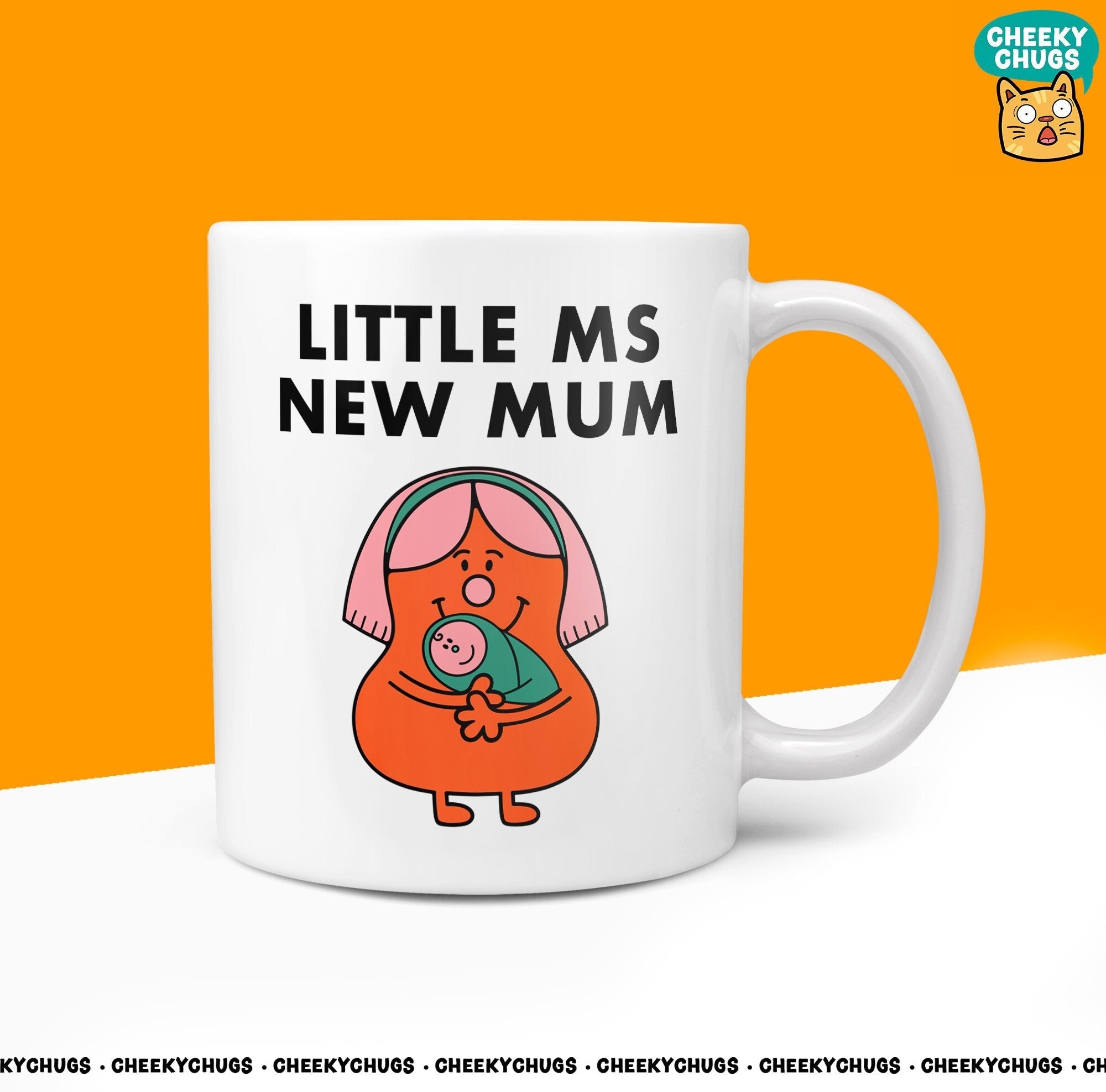 Novelty Little Ms New Mum: 10oz Coffee Mug - Delightful Gift for New Mothers, Celebrate Motherhood with This Unique Design for Her - CheekyChugs