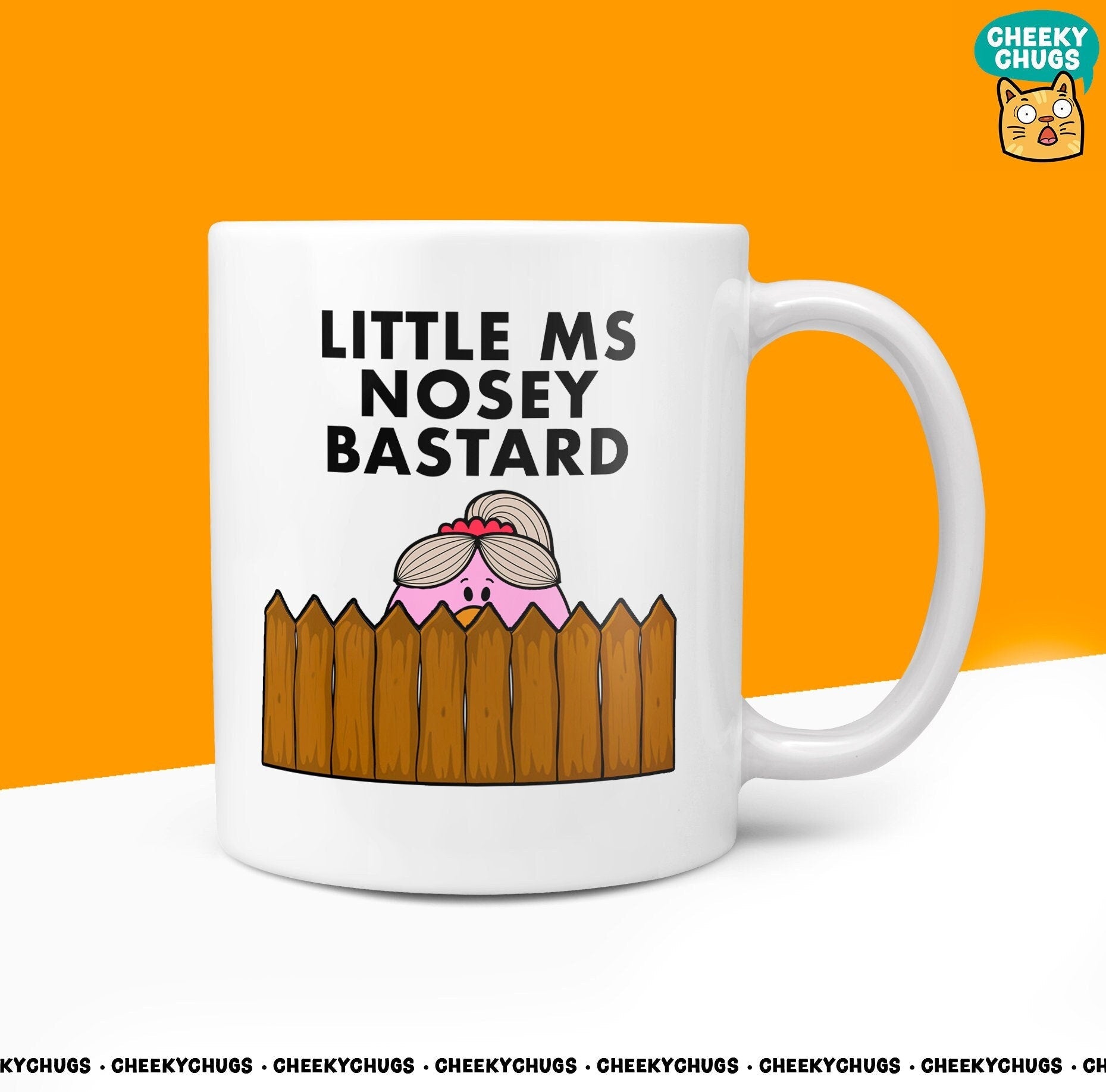 Novelty Little MS NOSEY BASTARD 10oz Coffee Mug - Funny Gift Ideas For Her Miss Women Bestie Inspired Office Birthday Christmas Gifts - CheekyChugs
