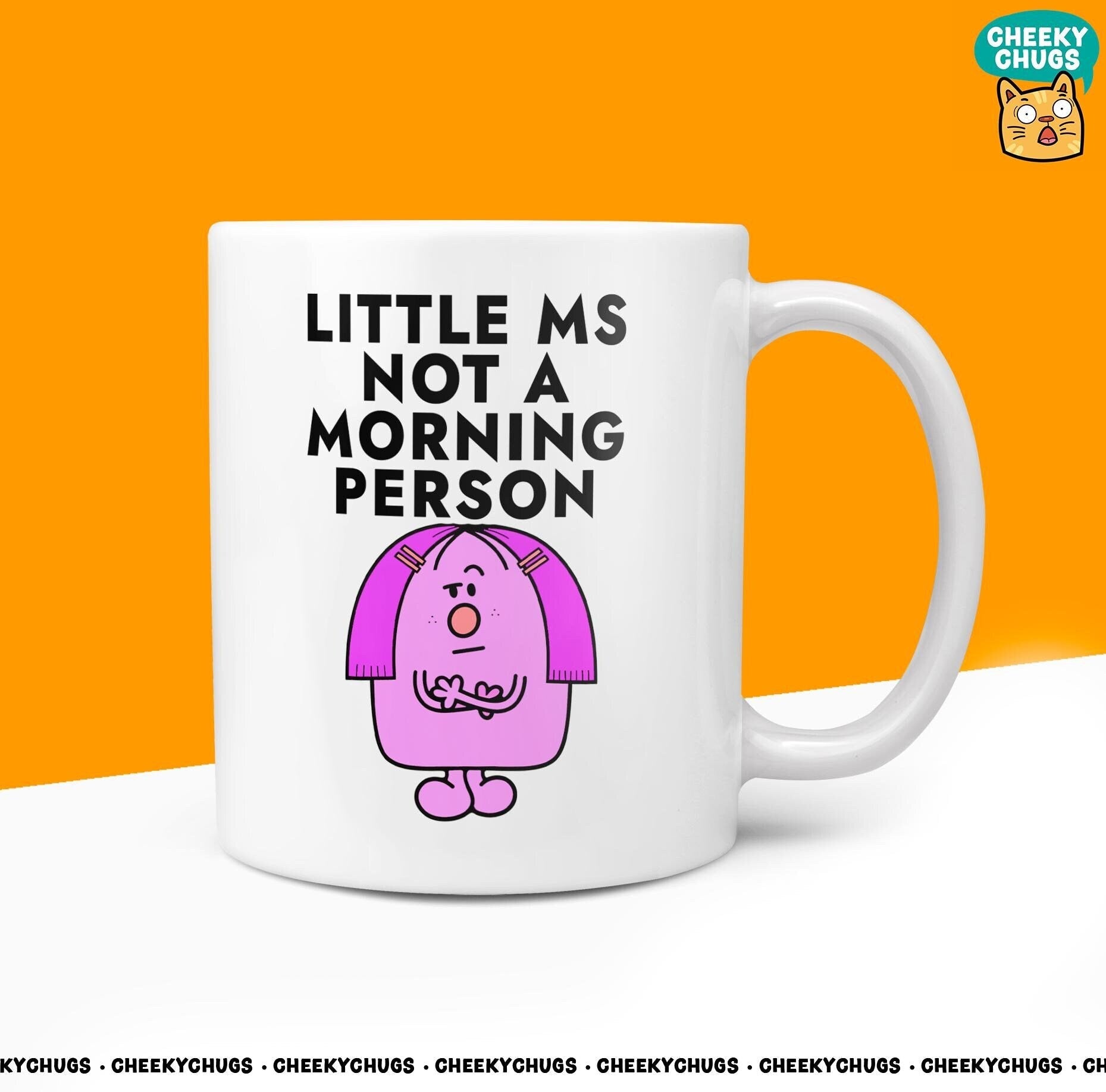 Novelty Little Ms NOT a MORNING PERSON 2 Mug Funny Women's Miss Her Gift Secret Santa Present Ceramic Novelty Parody Birthday Christmas Cup - CheekyChugs