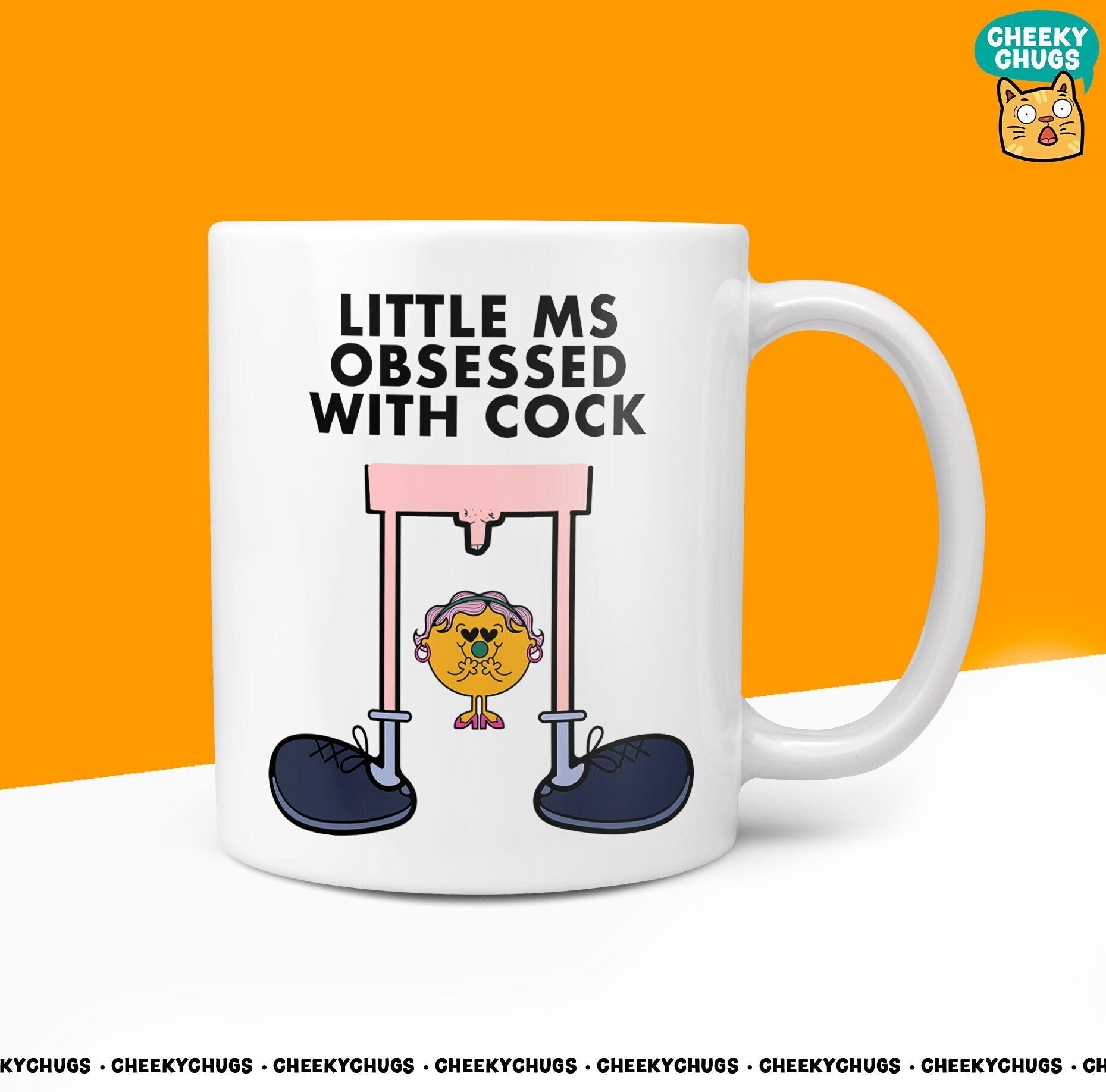 Novelty Little Ms OBSESSED WITH COCK 10oz Coffee Mug - Funny Miss Female Cup For Christmas Birthday Gift Present Rude Profanity Coffee Mugs - CheekyChugs