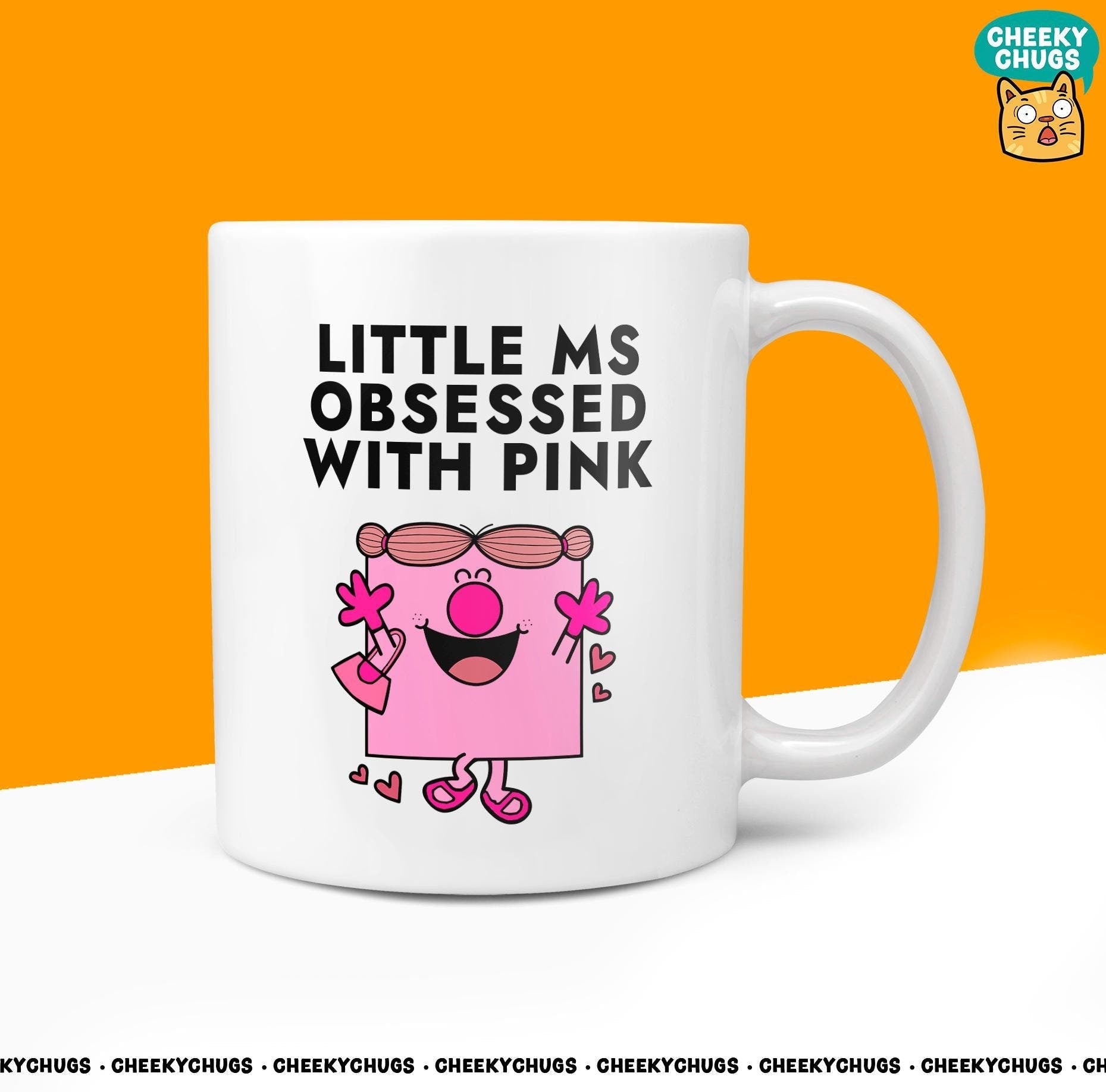Novelty Little Ms OBSESSED WITH PINK Mug Funny Women's Miss Her Gift Secret Santa Present Ceramic Novelty Parody Birthday Christmas Tea Cup - CheekyChugs