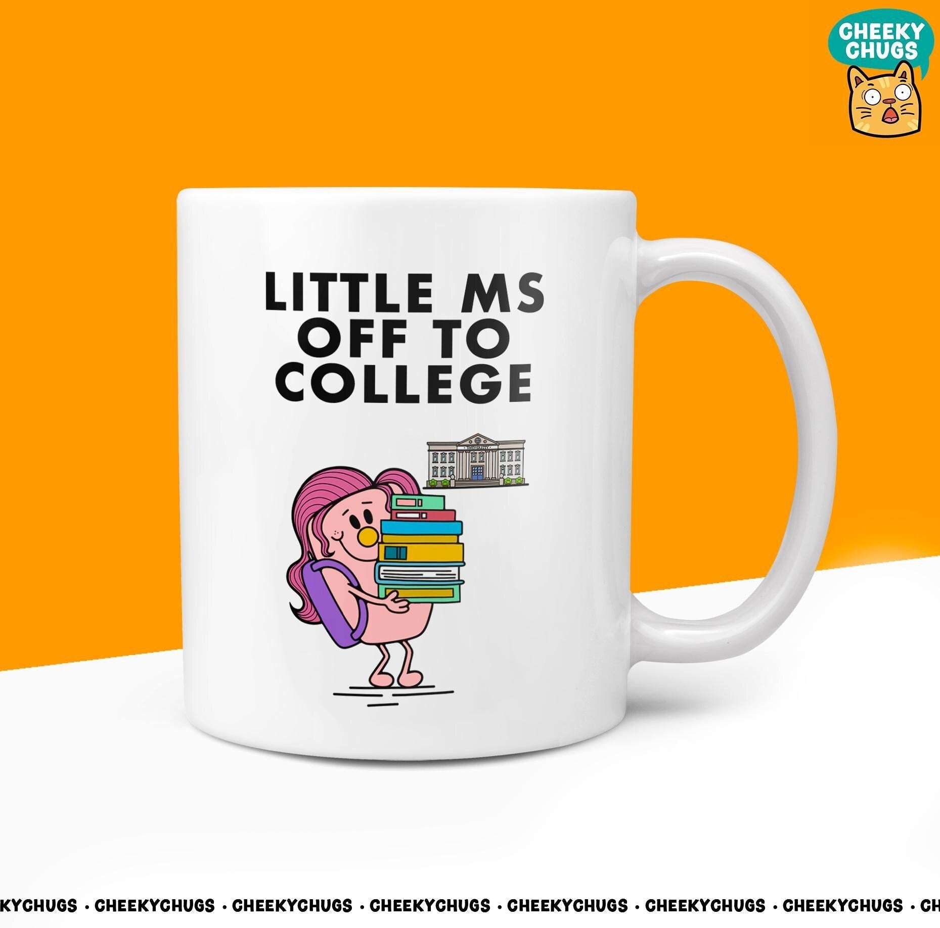 Novelty Little Ms OFF TO COLLEGE 10oz Coffee Mug - Funny Miss Female Cup For School Leaver Gcse Results Gift Present Friend Coffee Mugs - CheekyChugs