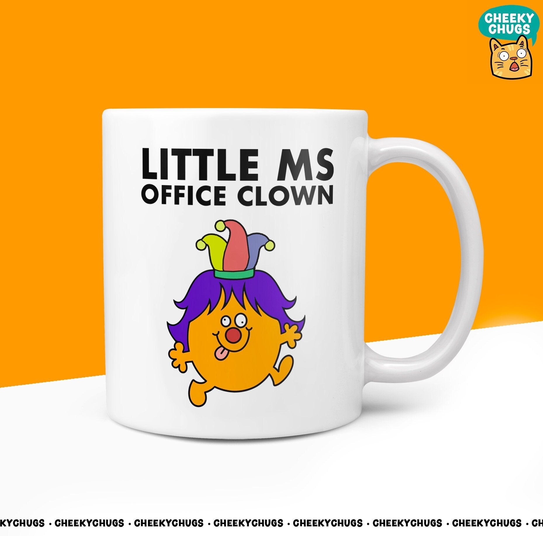 Novelty Little Ms OFFICE CLOWN Mug Funny Men Miss Her Gift Secret Santa Present Unique Ceramic Novelty Office Birthday Christmas 10oz Cup - CheekyChugs