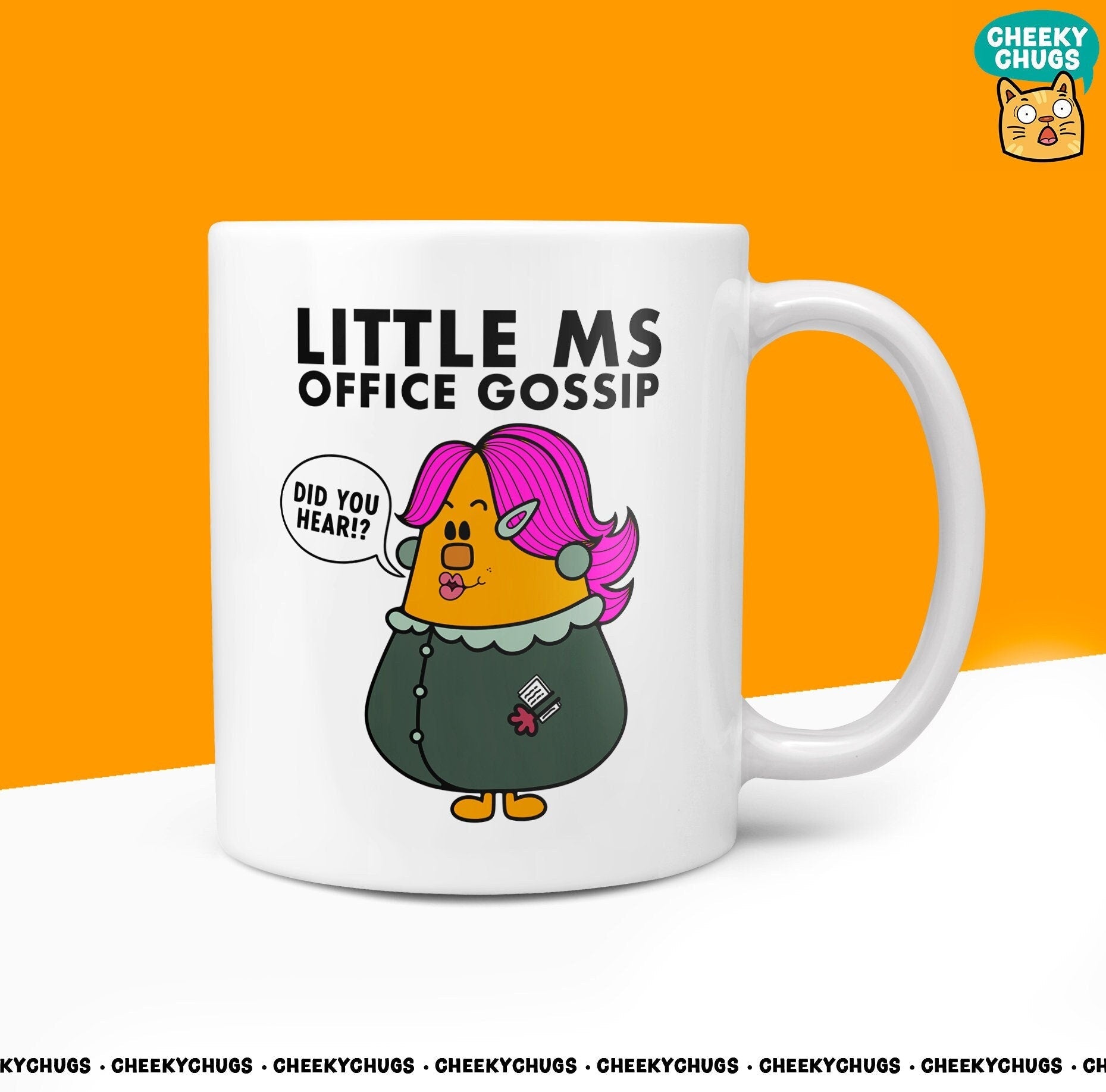 Novelty Little Ms OFFICE GOSSIP Mug Funny Men Miss Her Gift Secret Santa Present Unique Ceramic Novelty Office Birthday Christmas 10oz Cup - CheekyChugs