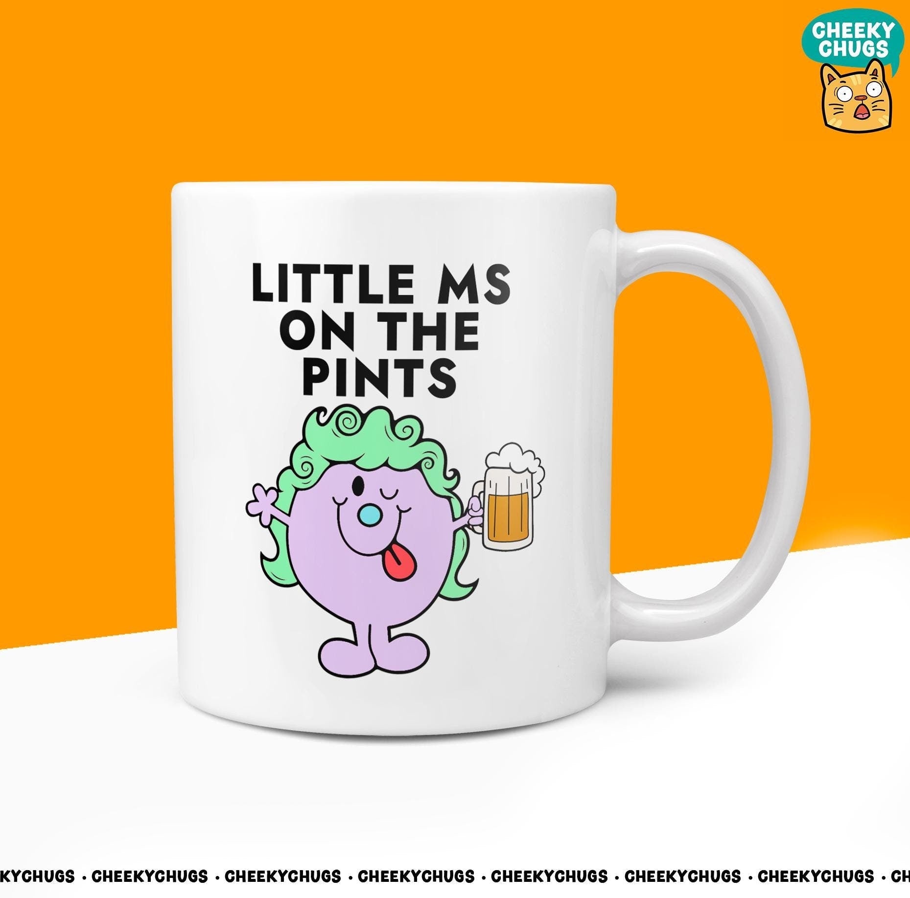 Novelty Little Ms ON THE PINTS Mug Funny Women's Miss Her Gift Secret Santa Present Ceramic Novelty Parody Birthday Christmas Coffee Tea Cup - CheekyChugs