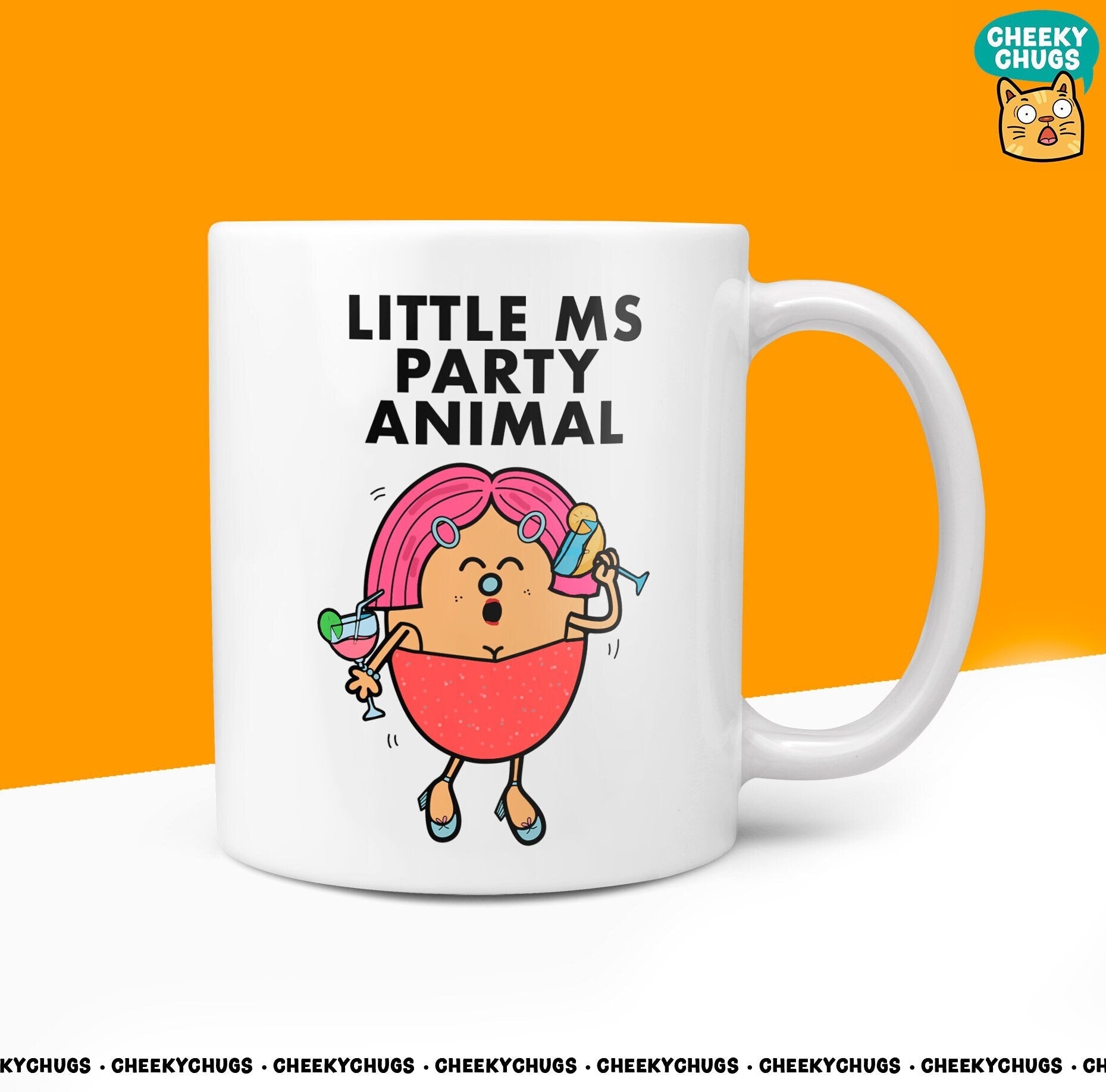 Novelty Little Ms PARTY ANIMAL Mug Funny Womens Miss Ladies Gift Drink Ideas Present Unique Office Secret Santa Birthday 10oz Gifts - CheekyChugs