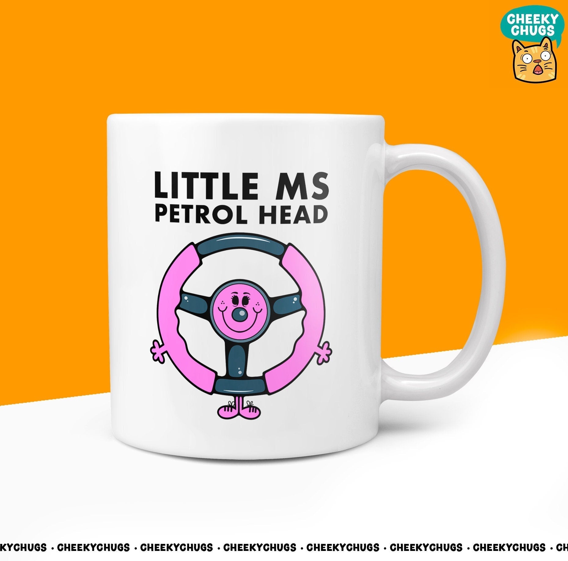 Novelty Little Ms PETROL HEAD 10oz Coffee Mug - Gift For Her Female Top Gear Driving Driver Gifts Birthday Christmas Present - CheekyChugs
