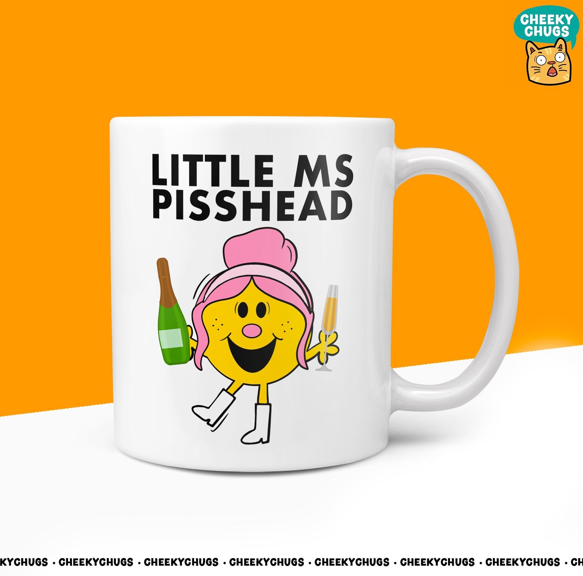 Novelty Little Ms PISSHEAD Mug Funny Drinker Women's Miss Ladies Gift Secret Santa Present Unique Rude Ceramic Novelty Birthday Christmas - CheekyChugs