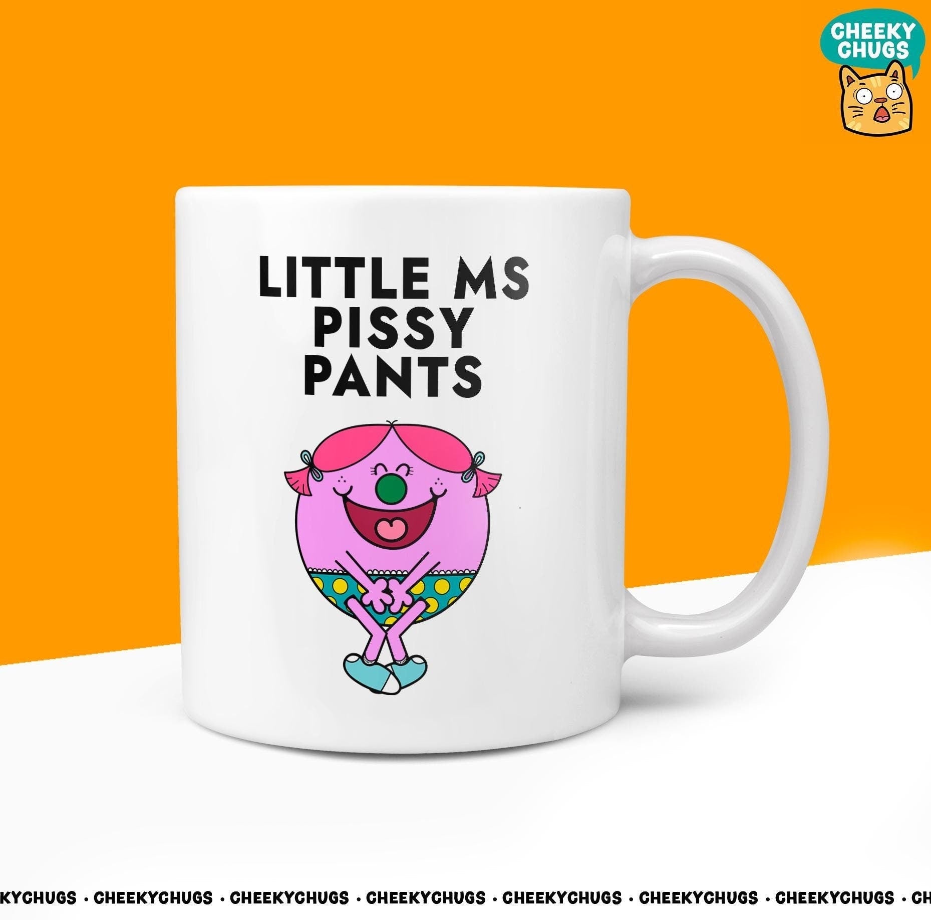 Novelty Little MS PISSY PANTS 10oz Coffee Mug - Funny Miss Female Cup For Christmas Birthday Gift Present Friend Laughing Coffee Mugs - CheekyChugs