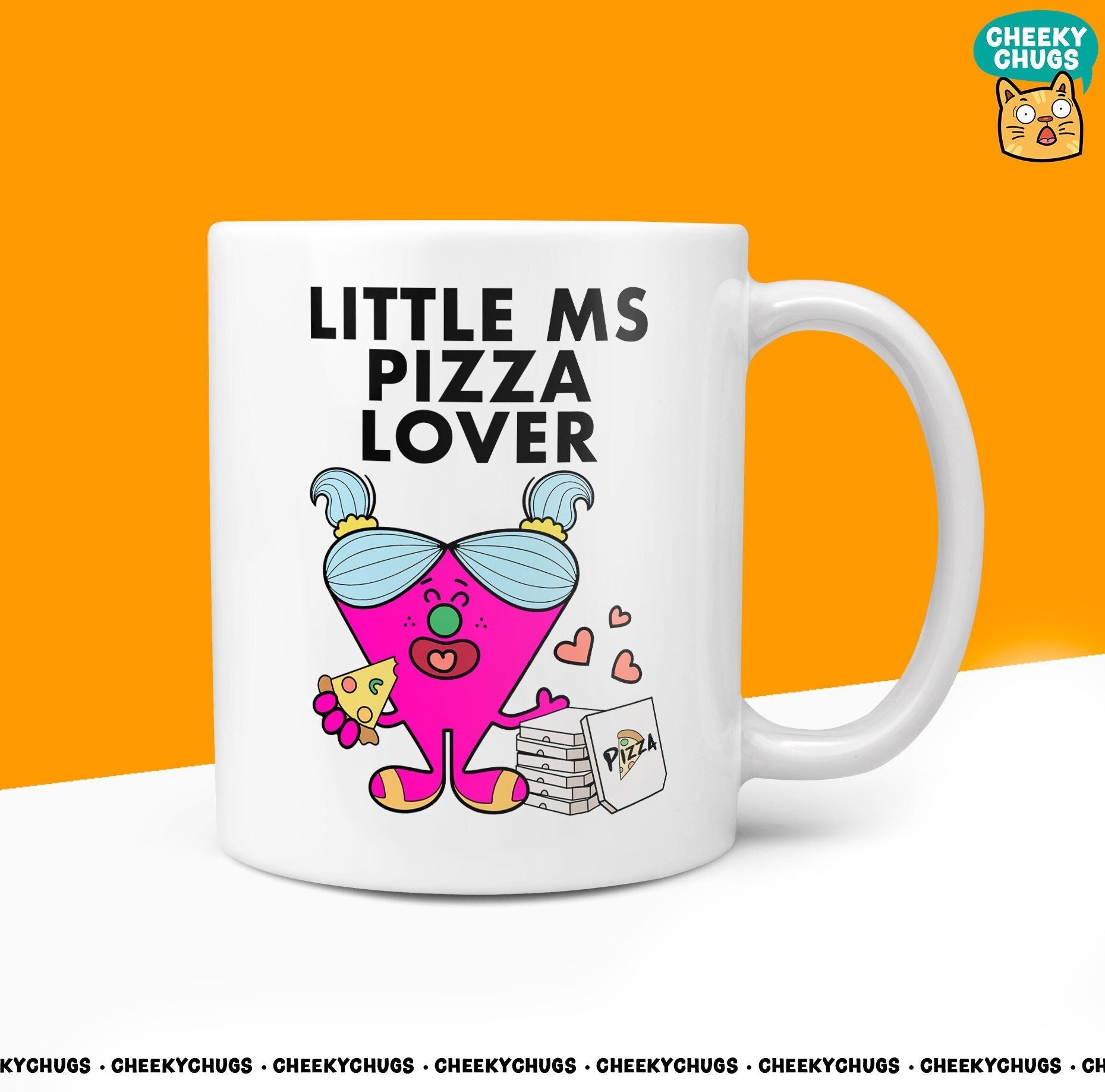Novelty Little Ms PIZZA LOVER Mug Funny Womens Miss Ladies Gift Pizza Ideas Present Unique Dominos Slice Maker Cheese Pepperoni 10oz Gifts - CheekyChugs