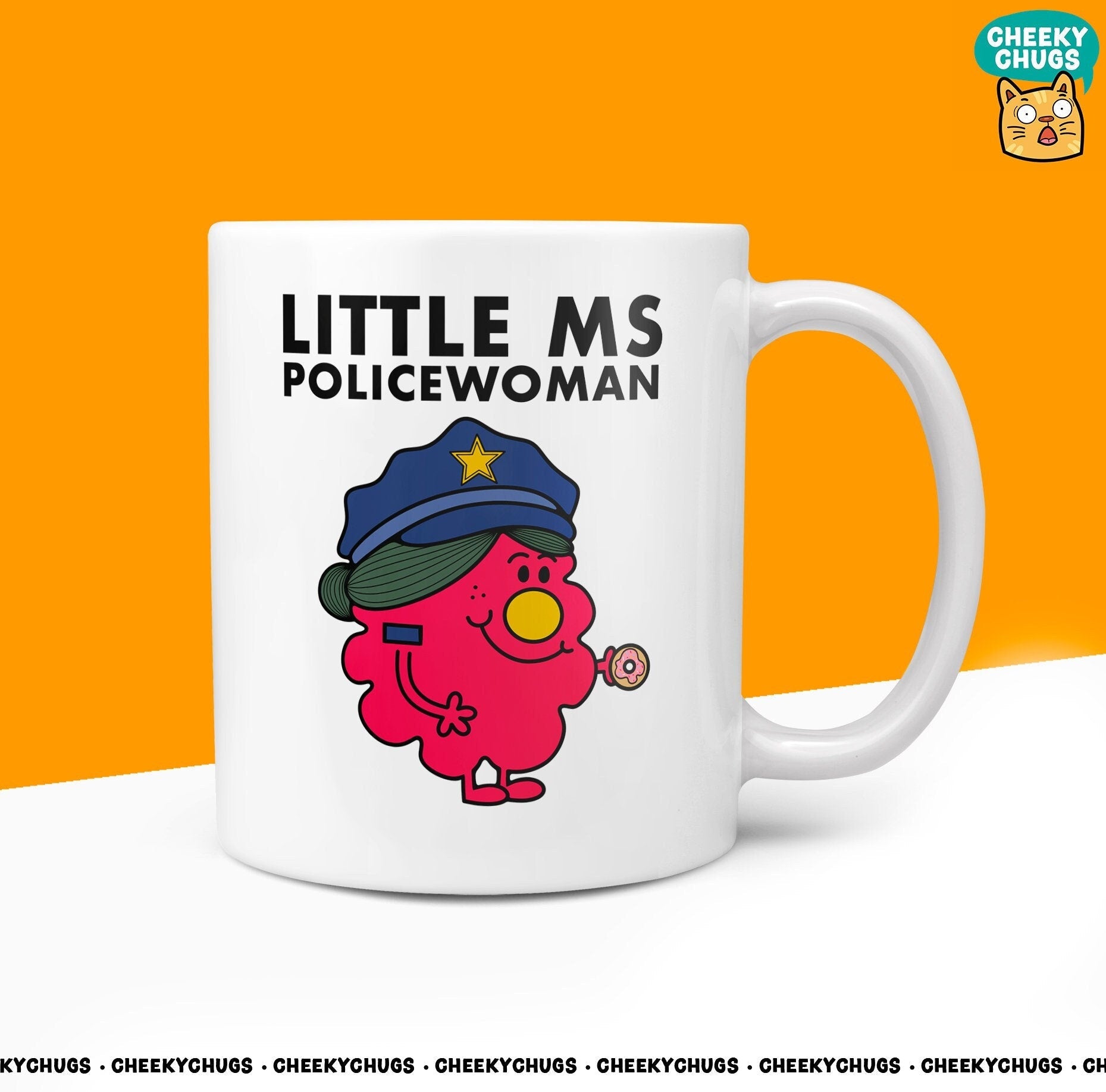 Novelty Little Ms POLICEWOMAN Mug Funny Men Miss Female Gift Secret Santa Ceramic Police Office Birthday Christmas 10oz Coffee Tea Cup - CheekyChugs