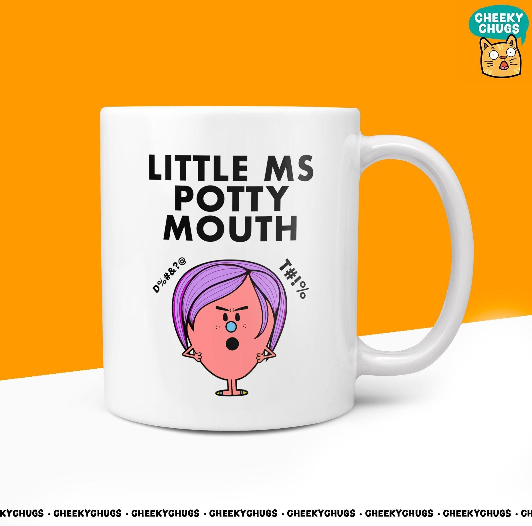 Novelty Little MS POTTY MOUTH 10oz Coffee Mug - Funny Miss Female Cup For Christmas Birthday Gift Present Friend Swearing Coffee Mugs - CheekyChugs