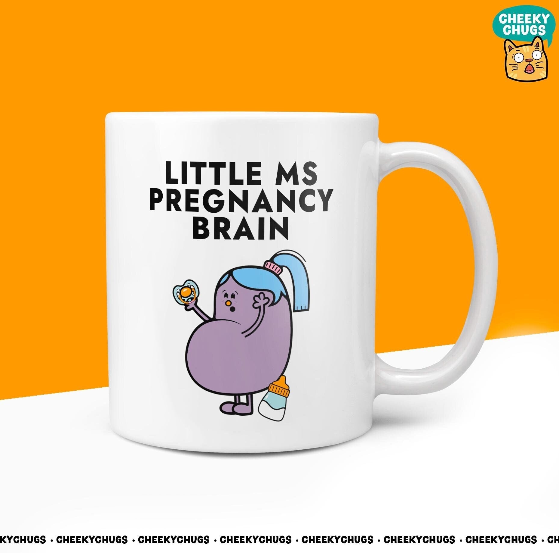 Novelty Little MS PREGNANCY BRAIN Mug Funny Women's Miss Her Gift Secret Santa Present Ceramic Novelty Parody Birthday Christmas Coffee Cup - CheekyChugs