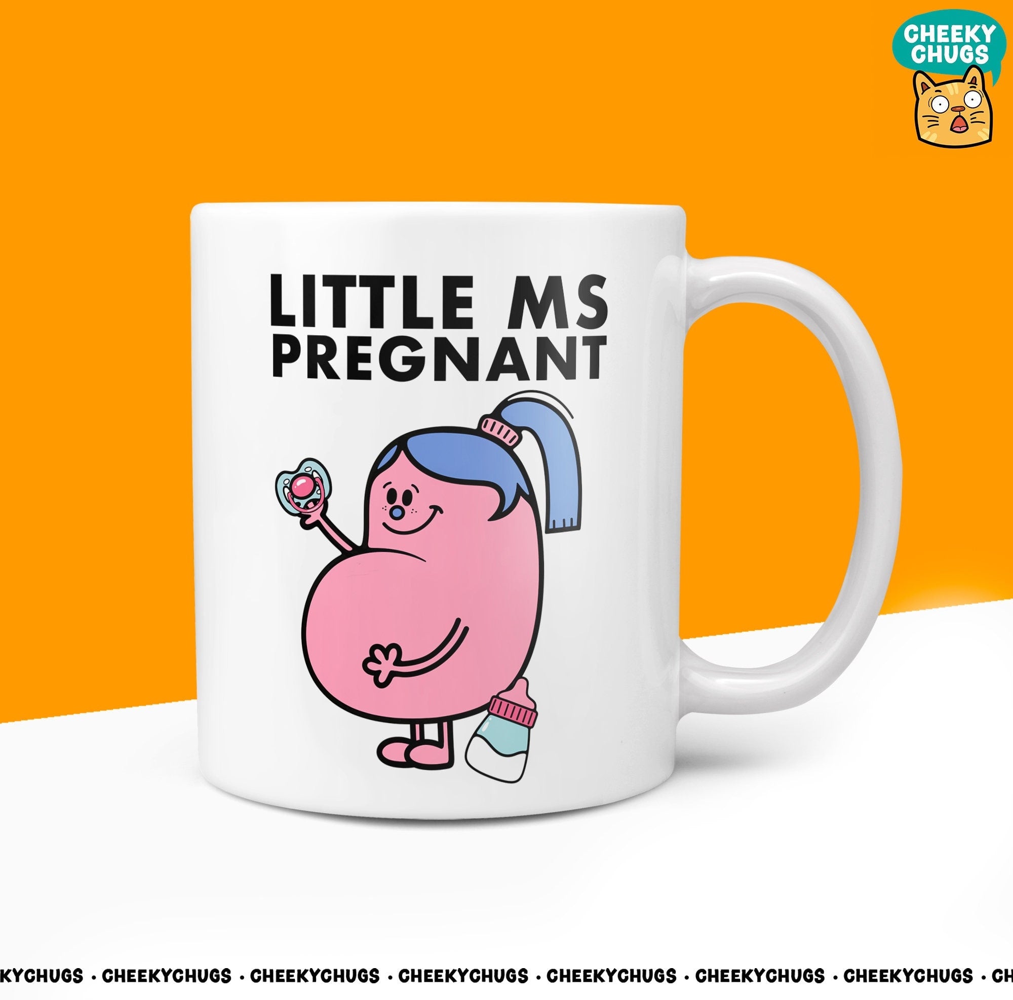 Novelty Little Ms Pregnant 10oz Coffee Mug - Delightful Gift for Expecting Mothers, Celebrate Pregnancy, Ideal Miss Baby Shower Gift for Her - CheekyChugs