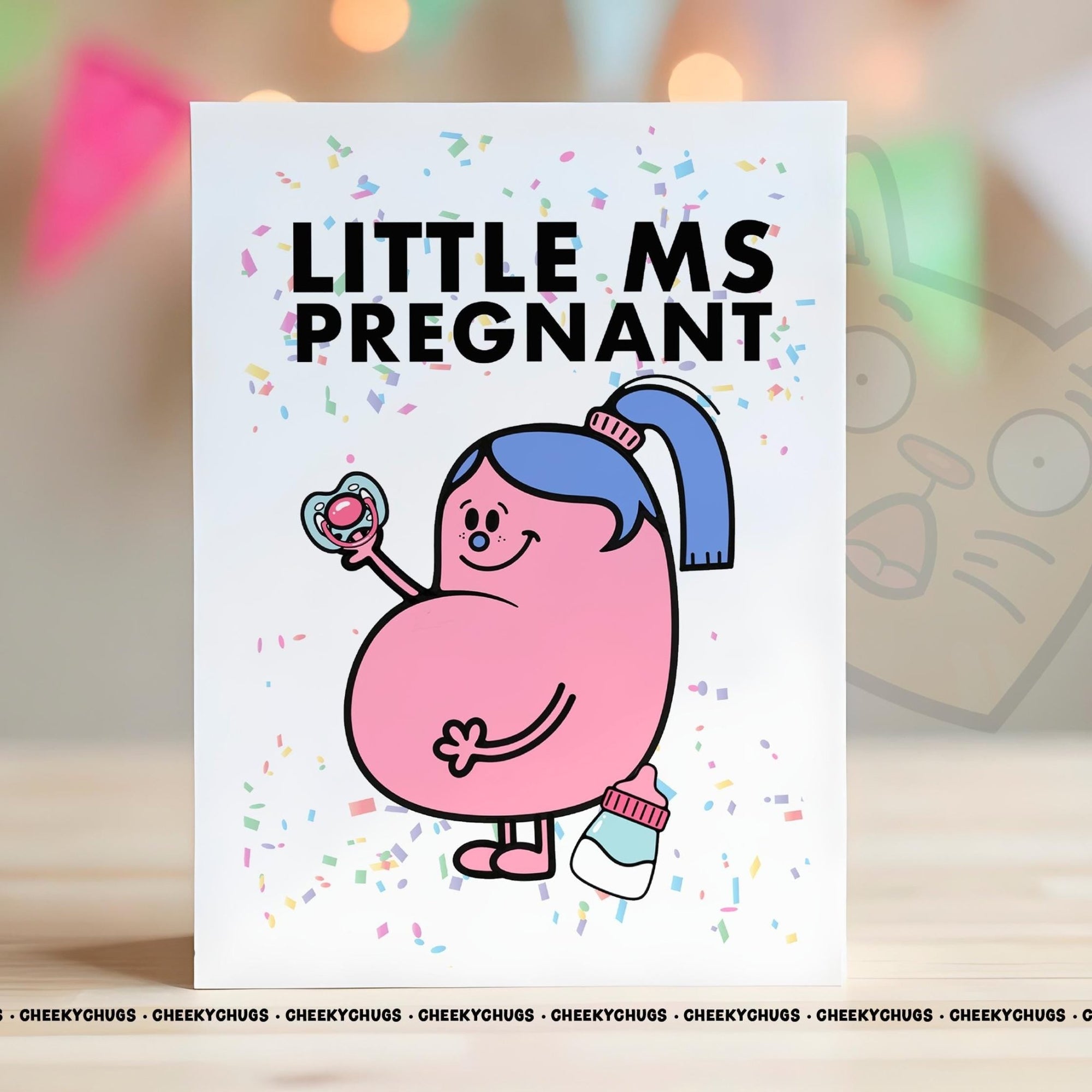 Novelty Little Ms PREGNANT Greeting Card For Her Miss Friend Family Birthday Pregnancy Announcement Baby Shower Babies - CRD - CHUGS - 020 - CheekyChugs