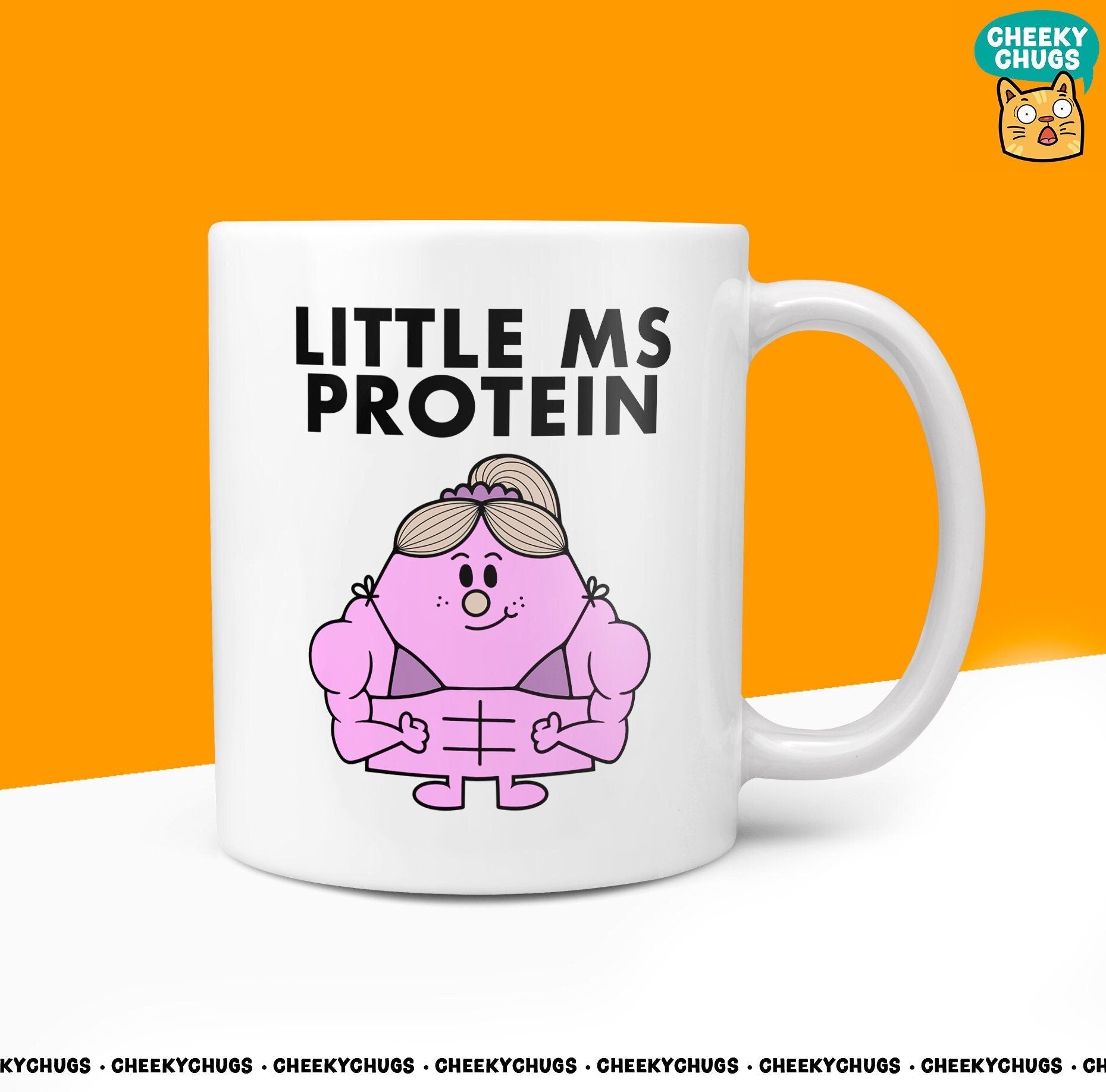 Novelty Little Ms PROTEIN Mug Funny Women's Miss Ladies Gift Secret Santa Present Unique Rude Ceramic Novelty Birthday Christmas 10oz - CheekyChugs
