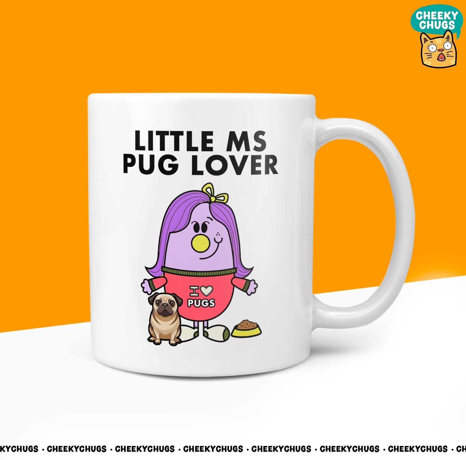 Novelty Little MS PUG LOVER 10oz Coffee Mug - Funny Miss Female Cup For Christmas Birthday Gift Present Friend Coffee Mugs - CheekyChugs