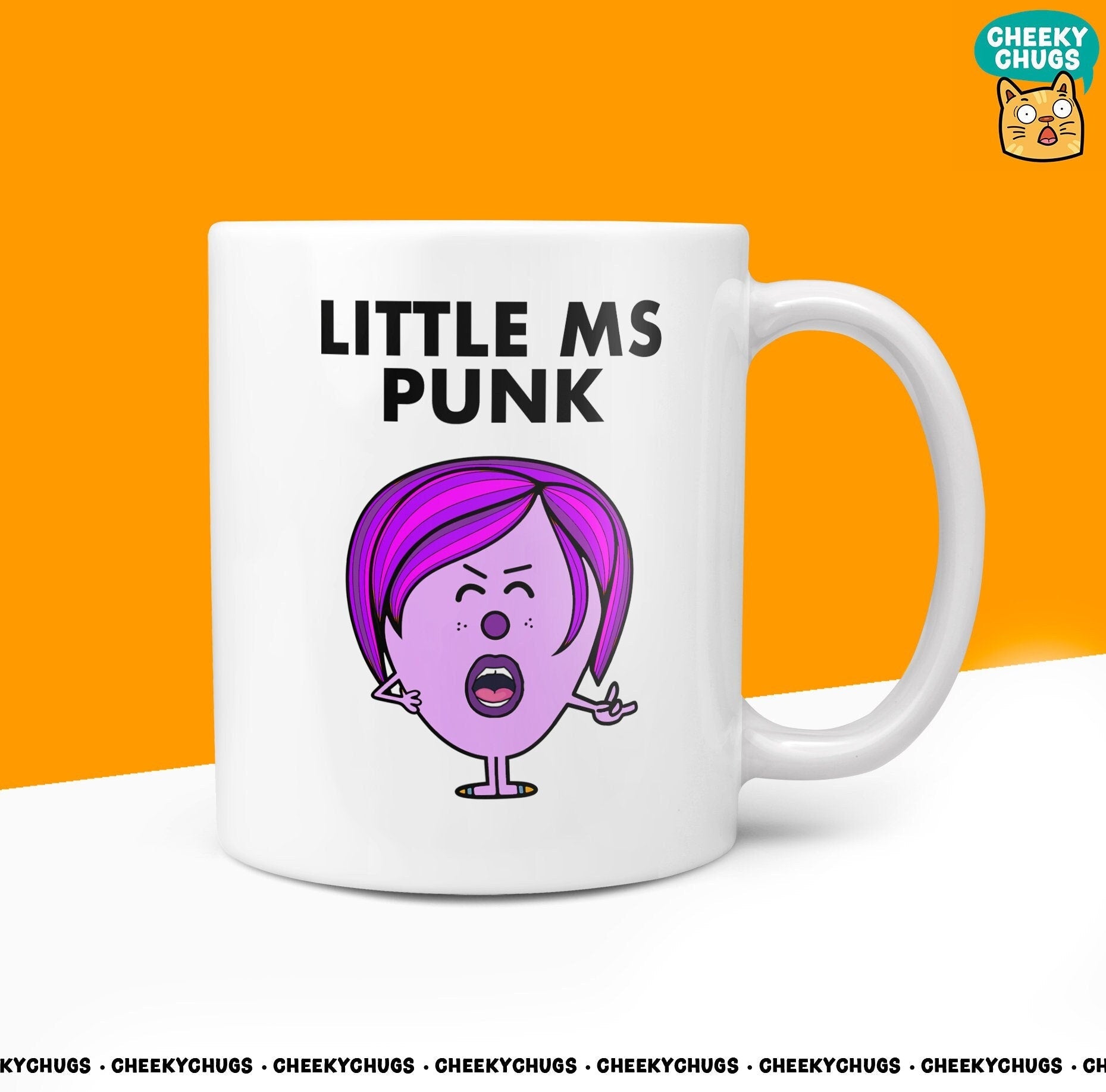 Novelty Little Ms PUNK 10oz Mug Funny Novelty Guitar Mr Miss Gifts Office Friend Family Present For Her Coffee Cup - CheekyChugs