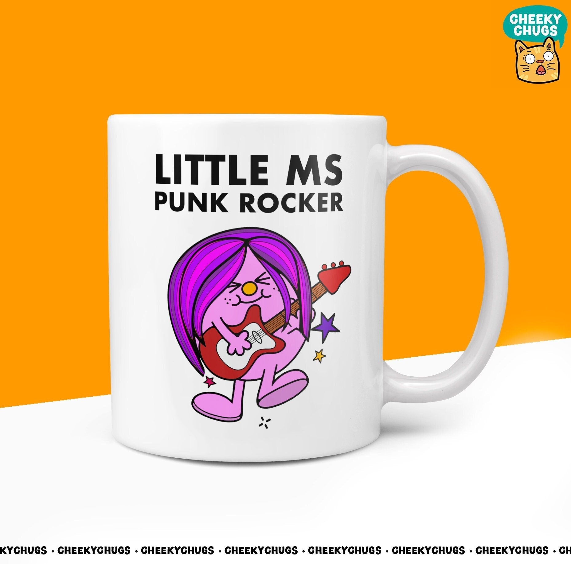 Novelty Little Ms PUNK ROCKER 10oz Mug Funny Novelty Guitar Mr Miss Gifts Office Friend Family Present For Her Coffee Cup - CheekyChugs