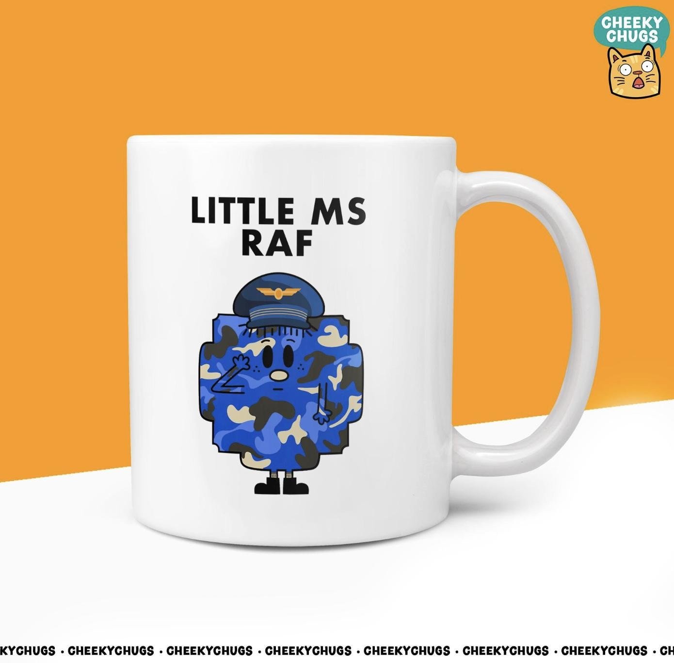 Novelty LITTLE MS RAF 10oz Coffee Mug - Funny Miss Women's Her Female For Secret Santa Christmas Birthday Royal Air Force Forces Coffee Mug - CheekyChugs