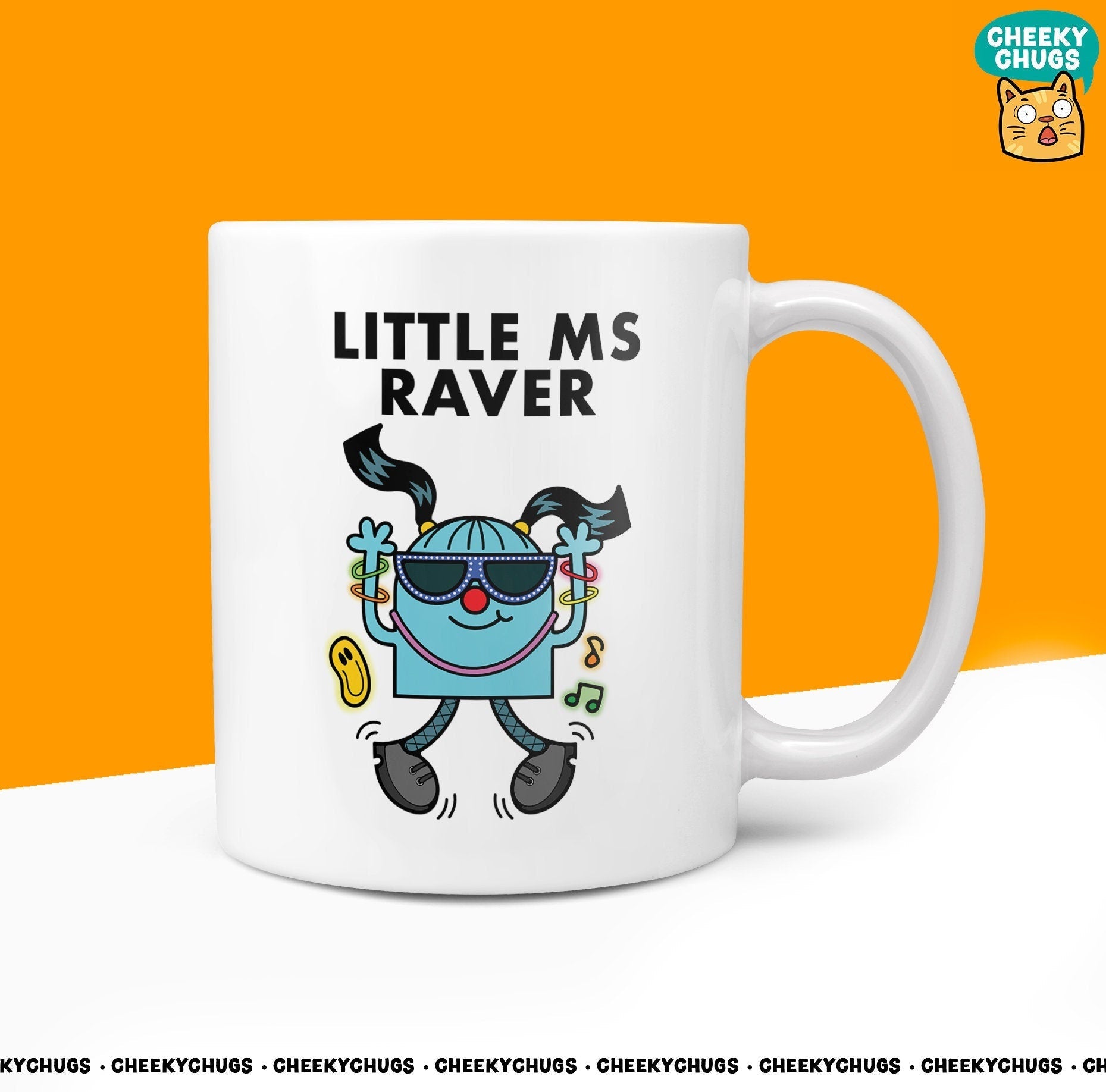 Novelty Little MS RAVER 10oz Coffee Mug - Funny Miss Female Cup For Christmas Birthday Gift Present Friend Music Rave Coffee Mugs - CheekyChugs