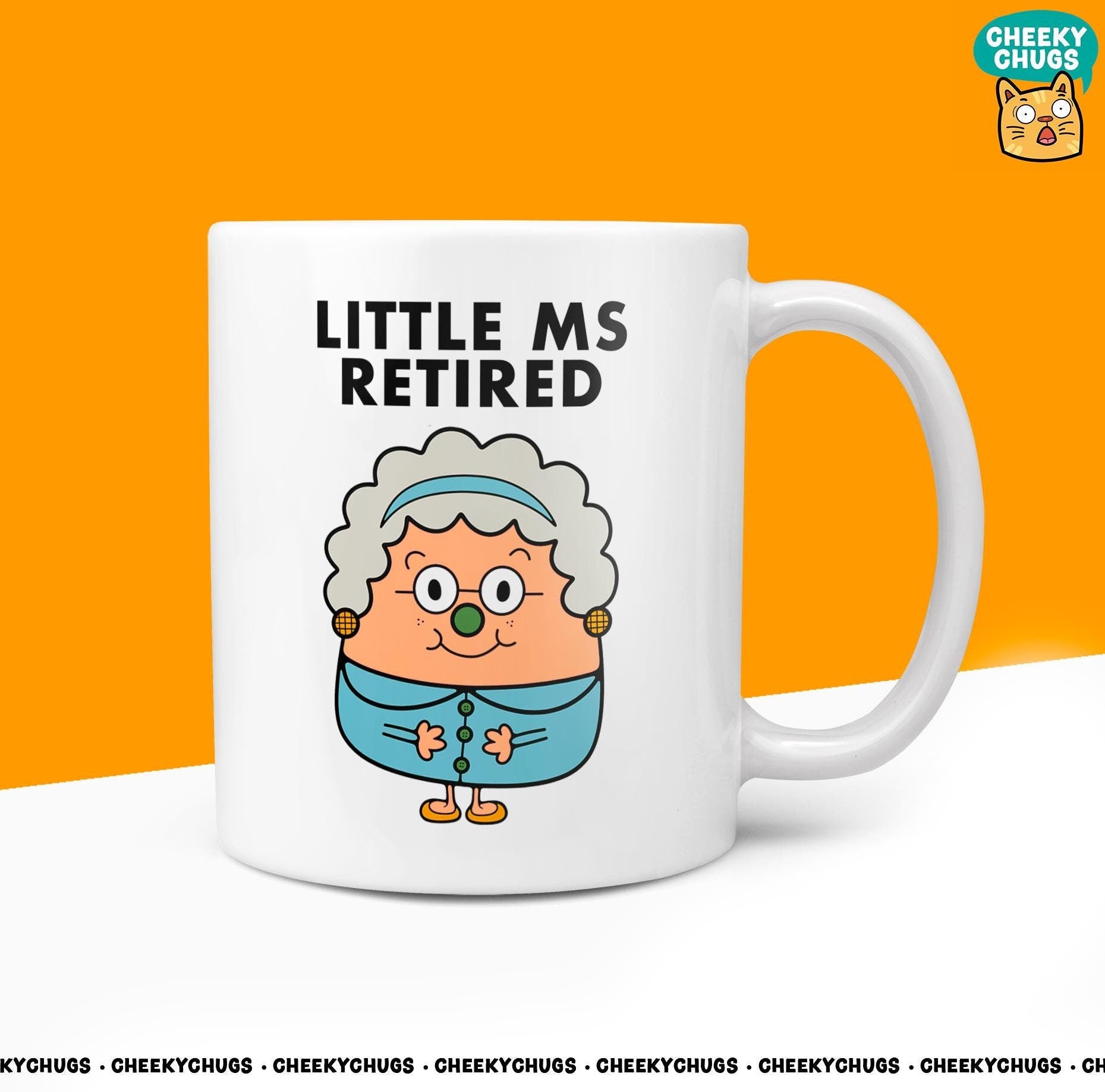 Novelty LITTLE MS RETIRED Mug Funny Miss Women Her Gift Retirement Gifts Work Office Birthday Christmas 10oz Coffee Tea Cup - CheekyChugs