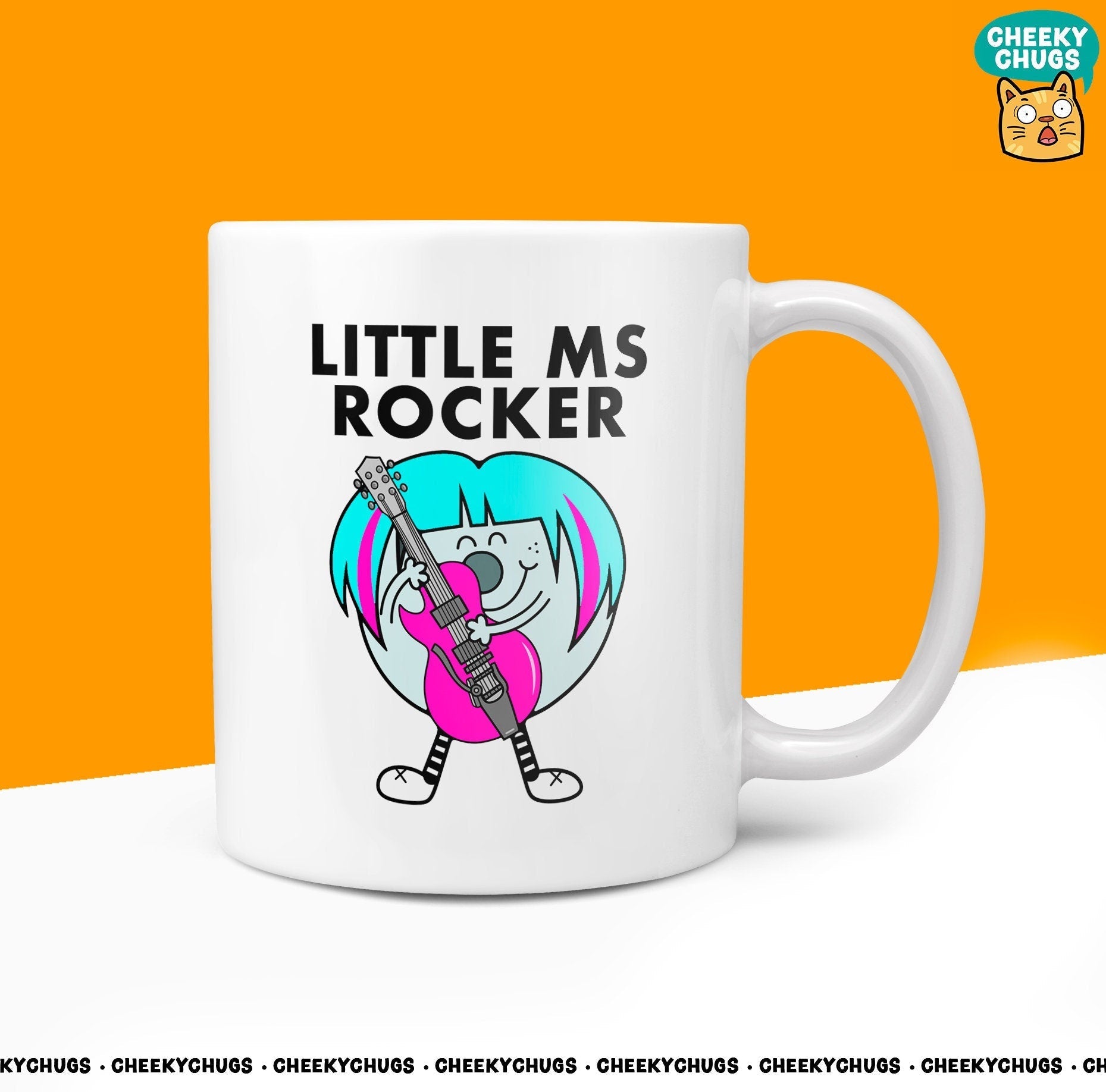 Novelty Little MS ROCKER 10oz Coffee Mug - Funny Miss Female Cup For Rocking Music 80s Queen Man Christmas Birthday Friend Office Coffee Mug - CheekyChugs