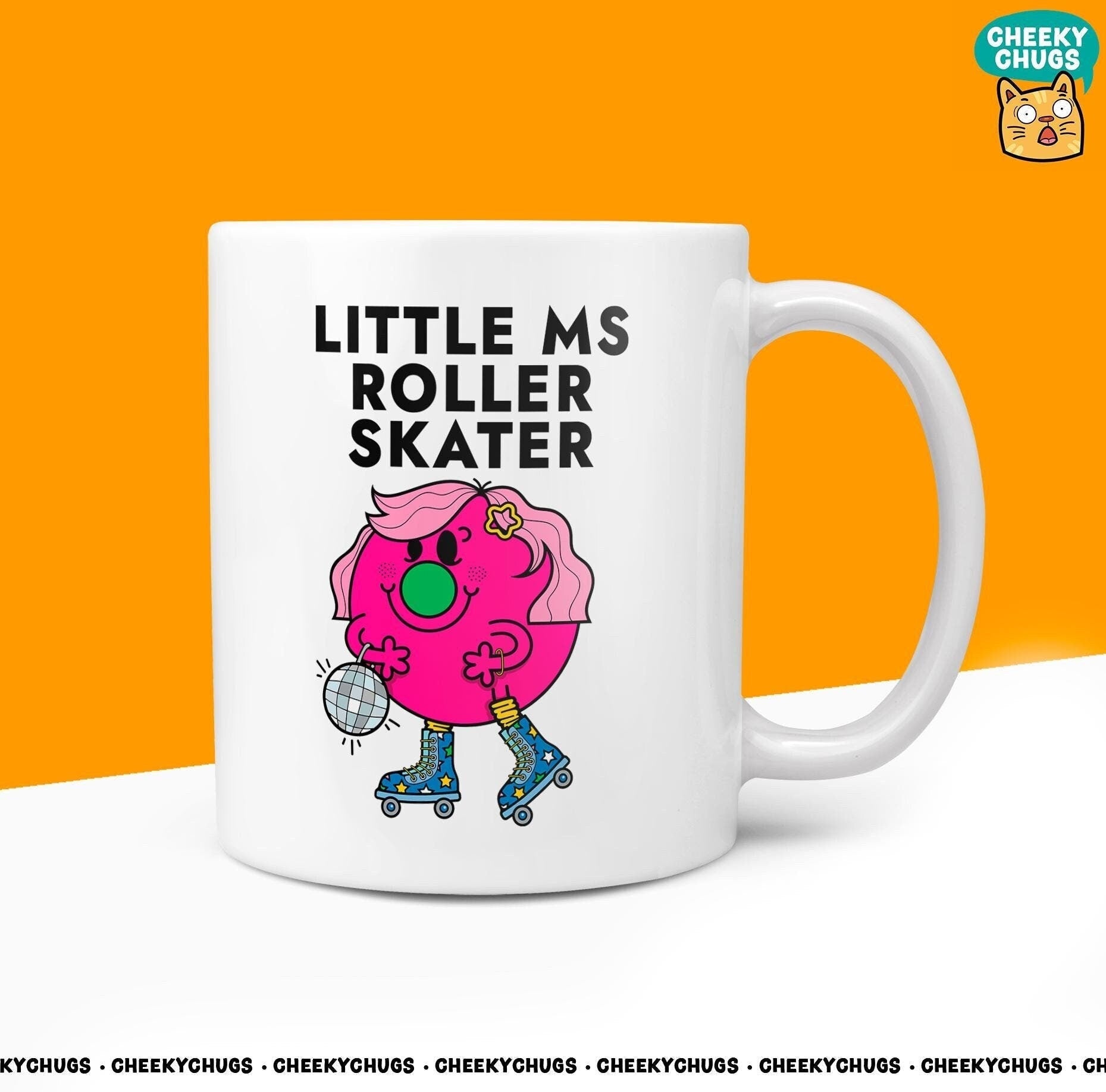 Novelty Little Ms ROLLER SKATER Mug Funny Women's Miss Her Gift Secret Santa Present Ceramic Novelty Parody Birthday Christmas Coffee Cup - CheekyChugs