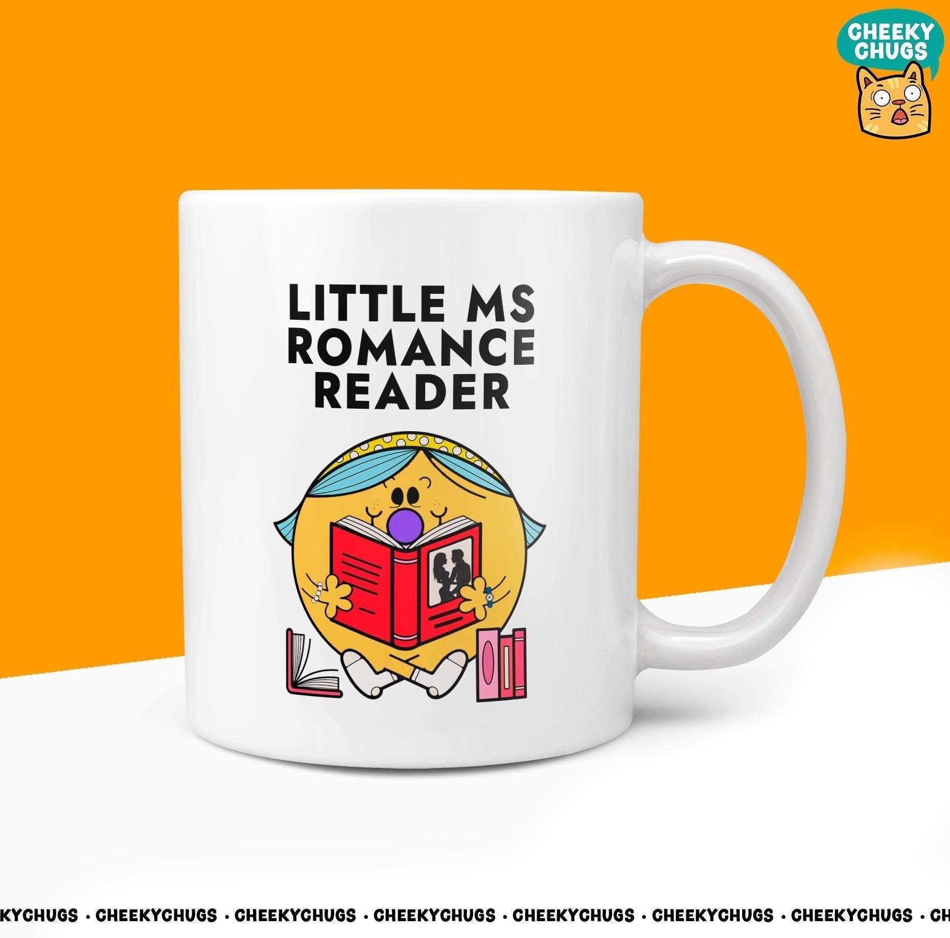 Novelty Little MS ROMANCE READER Mug Funny Women's Miss Her Gift Secret Santa Present Ceramic Novelty Parody Birthday Christmas Tea Cup - CheekyChugs
