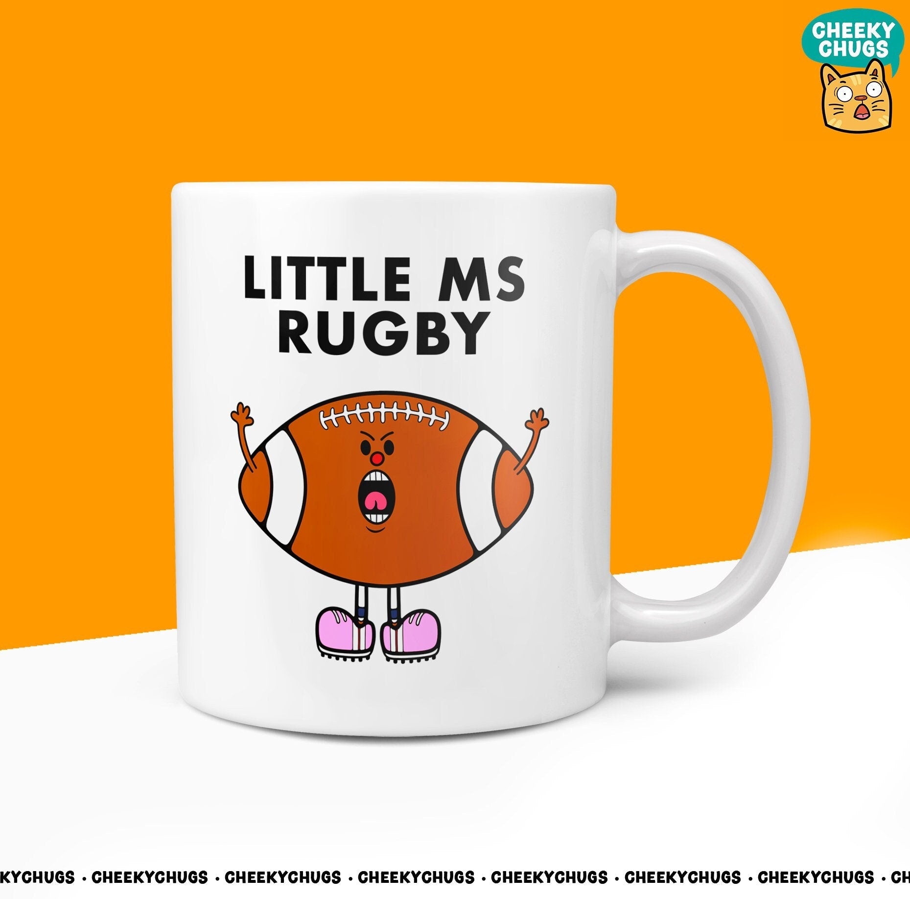 Novelty Little MS RUGBY Mug Funny Miss Her Gift Secret Santa Present Unique Ceramic Novelty Office Birthday Christmas 10oz Coffee Tea Cup - CheekyChugs