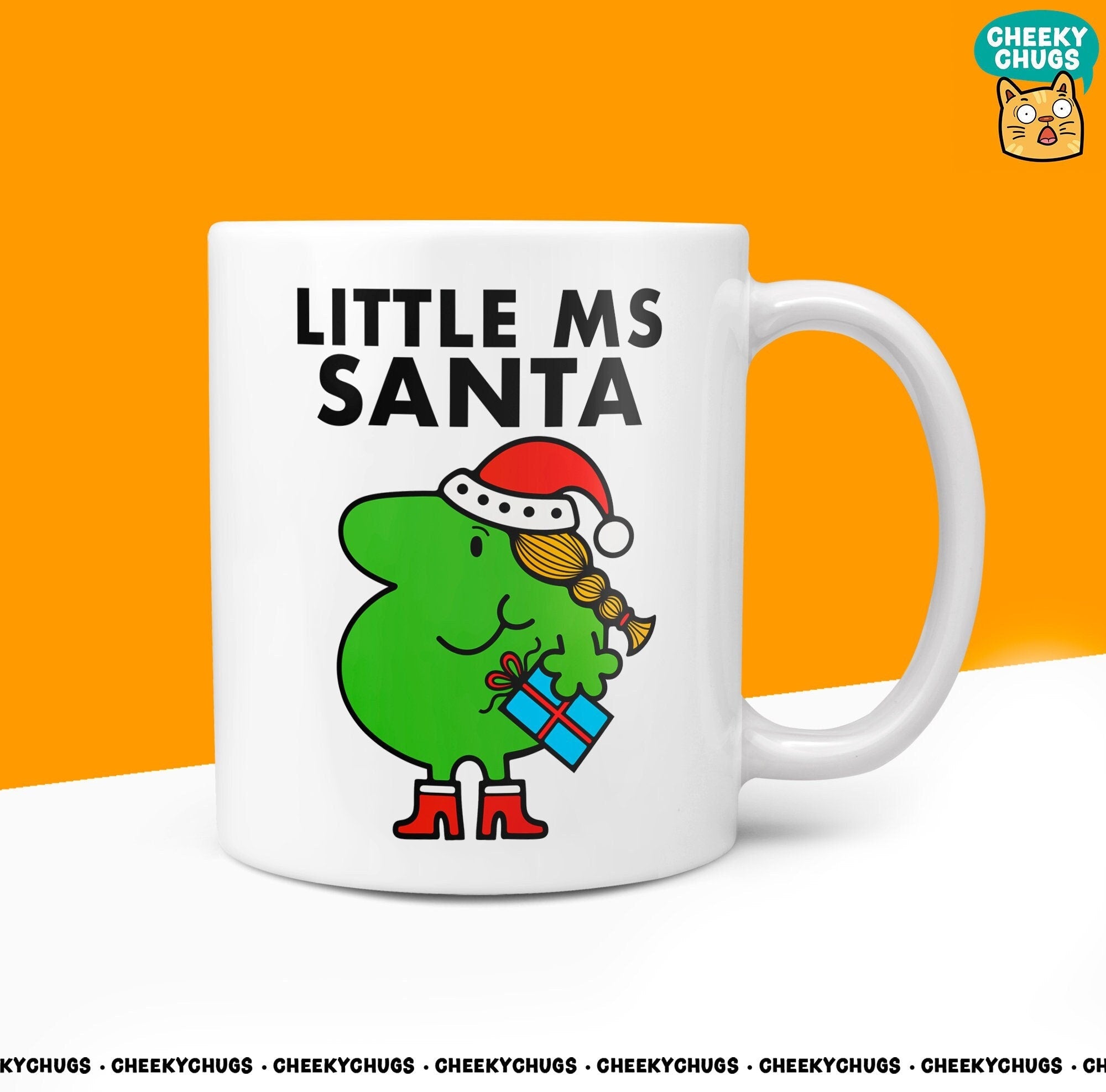 Novelty Little Ms Santa 10oz Coffee Mug - Festive Gift for the Female Santa Claus in Your Life, Miss Christmas Celebrations for Her - CheekyChugs
